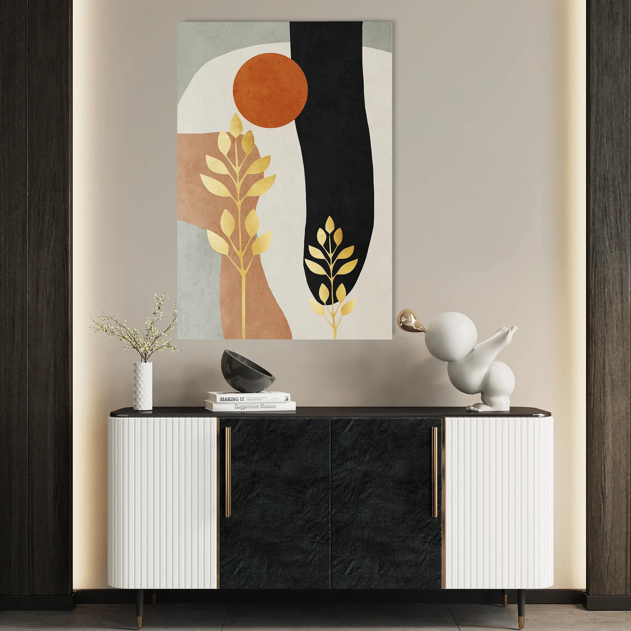 Boho 001 Canvas Art 18" x 24" / 45 x 60 cm / Black