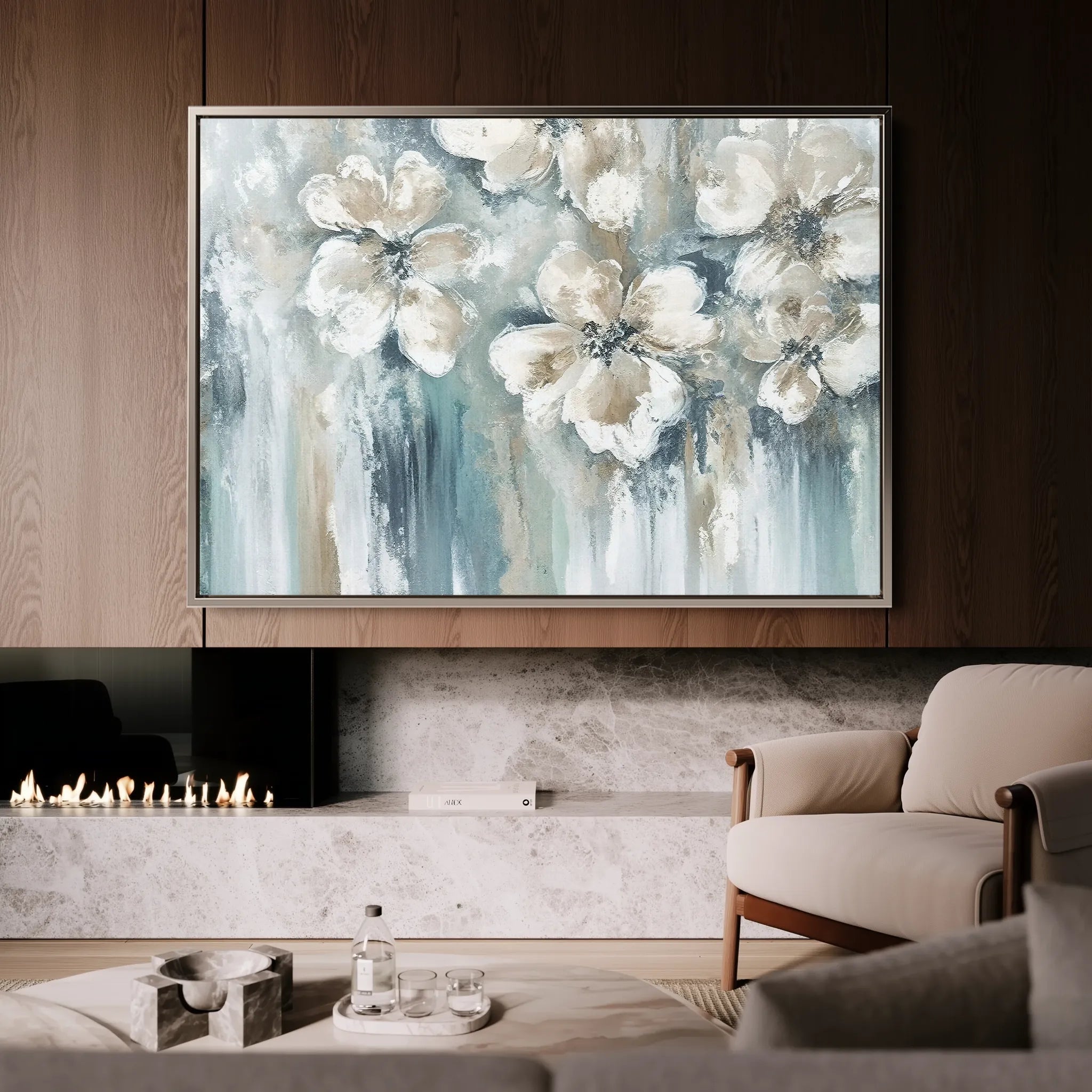 Floral 001 Canvas Art 18" x 24" / 45 x 60 cm / Black
