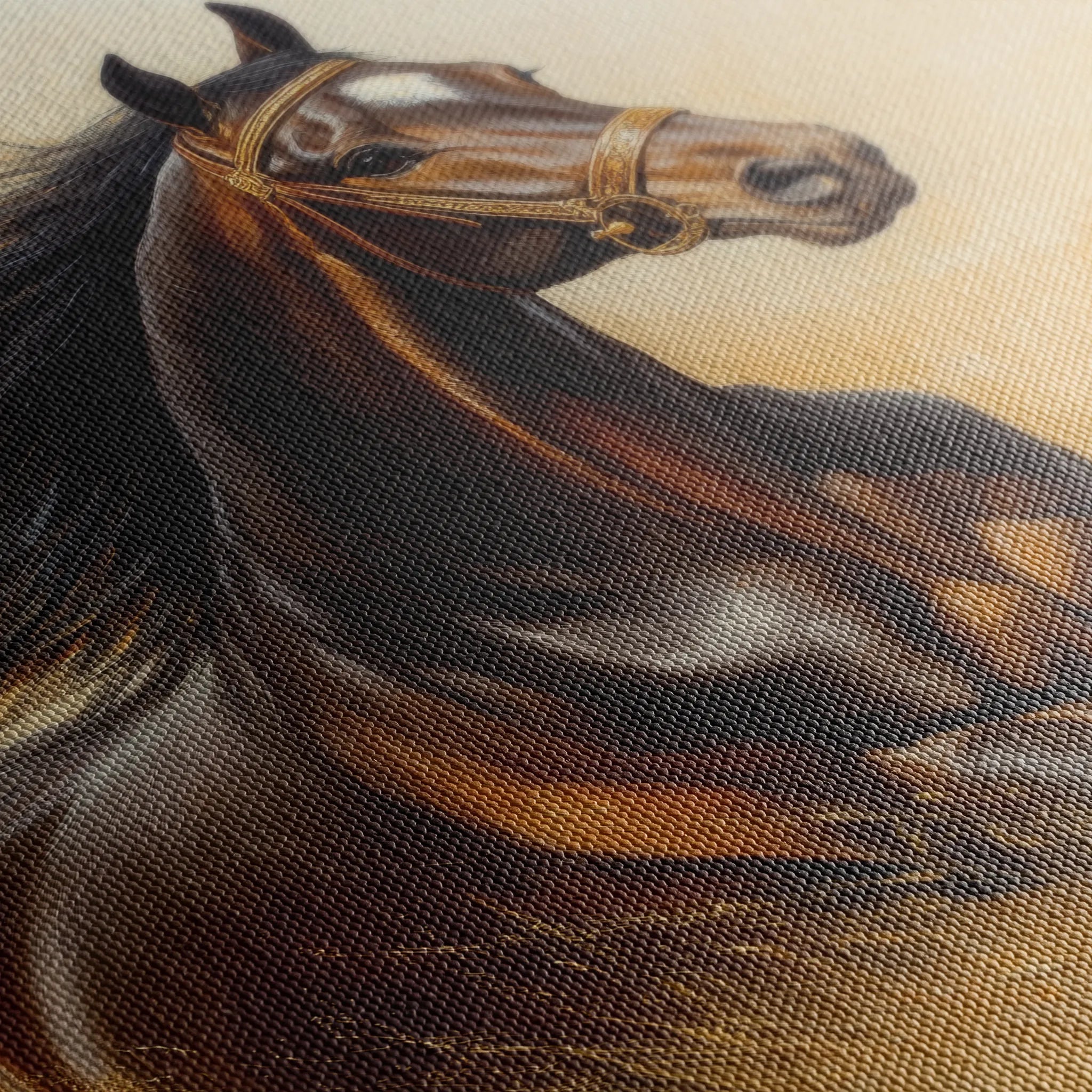 Horses 001 Canvas Art 18" x 24" / 45 x 60 cm / Black