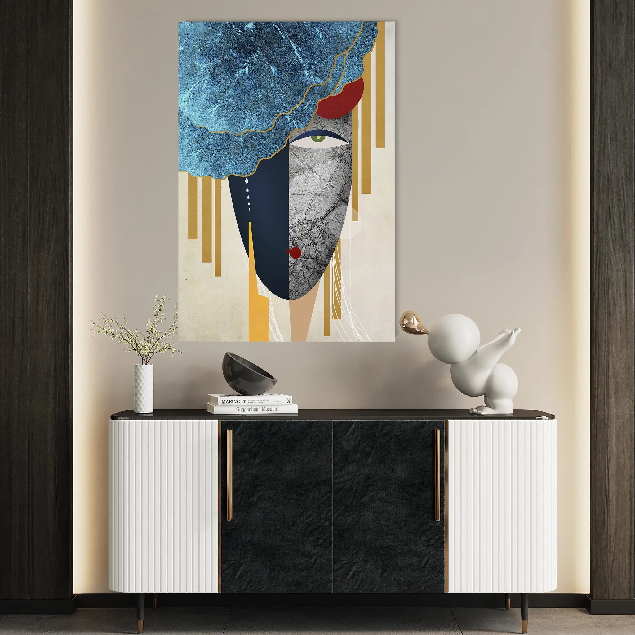 Portrait 001 Canvas Art 18" x 24" / 45 x 60 cm / Black