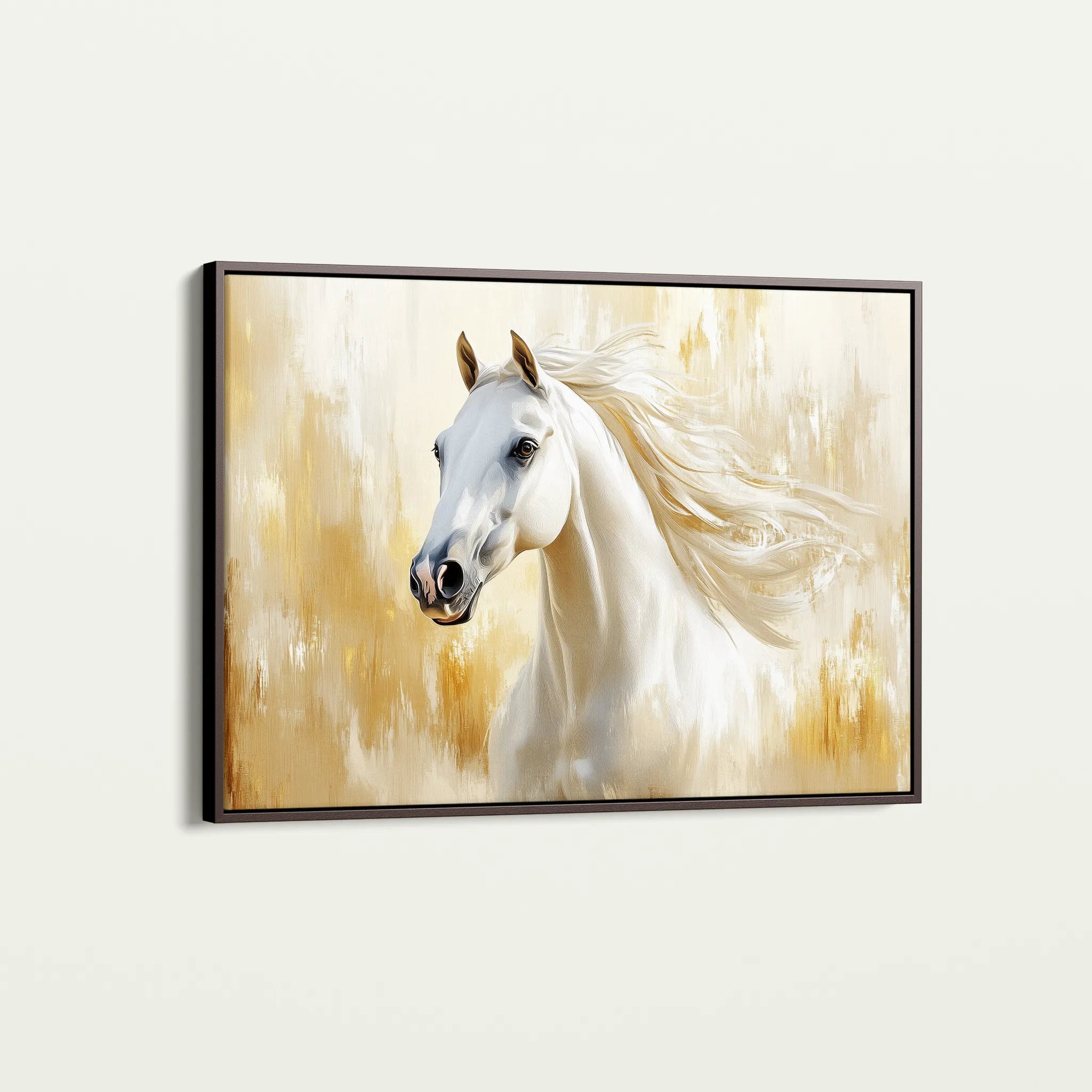 Horses 002 Canvas Art 18" x 24" / 45 x 60 cm / Black