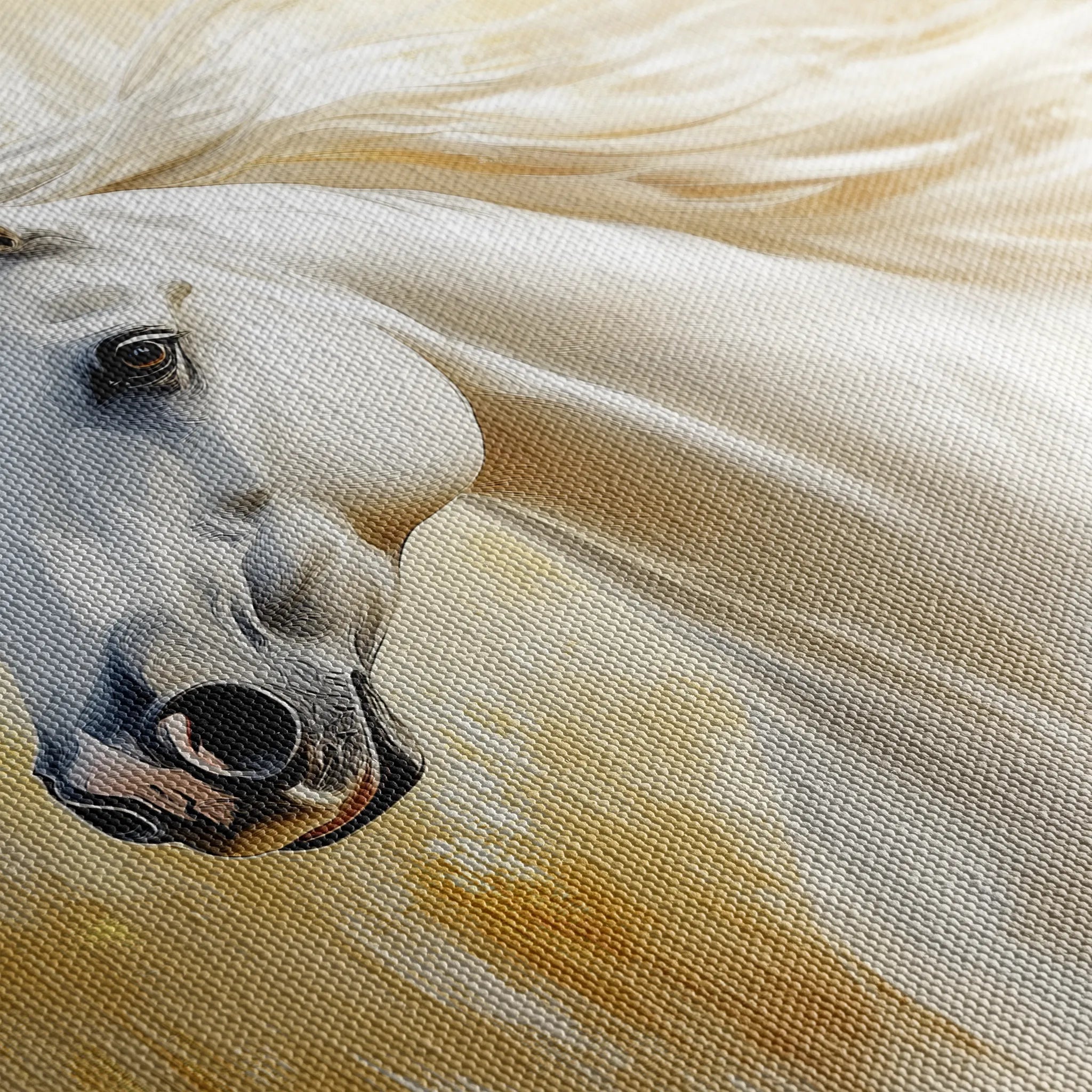 Horses 002 Canvas Art 18" x 24" / 45 x 60 cm / Black