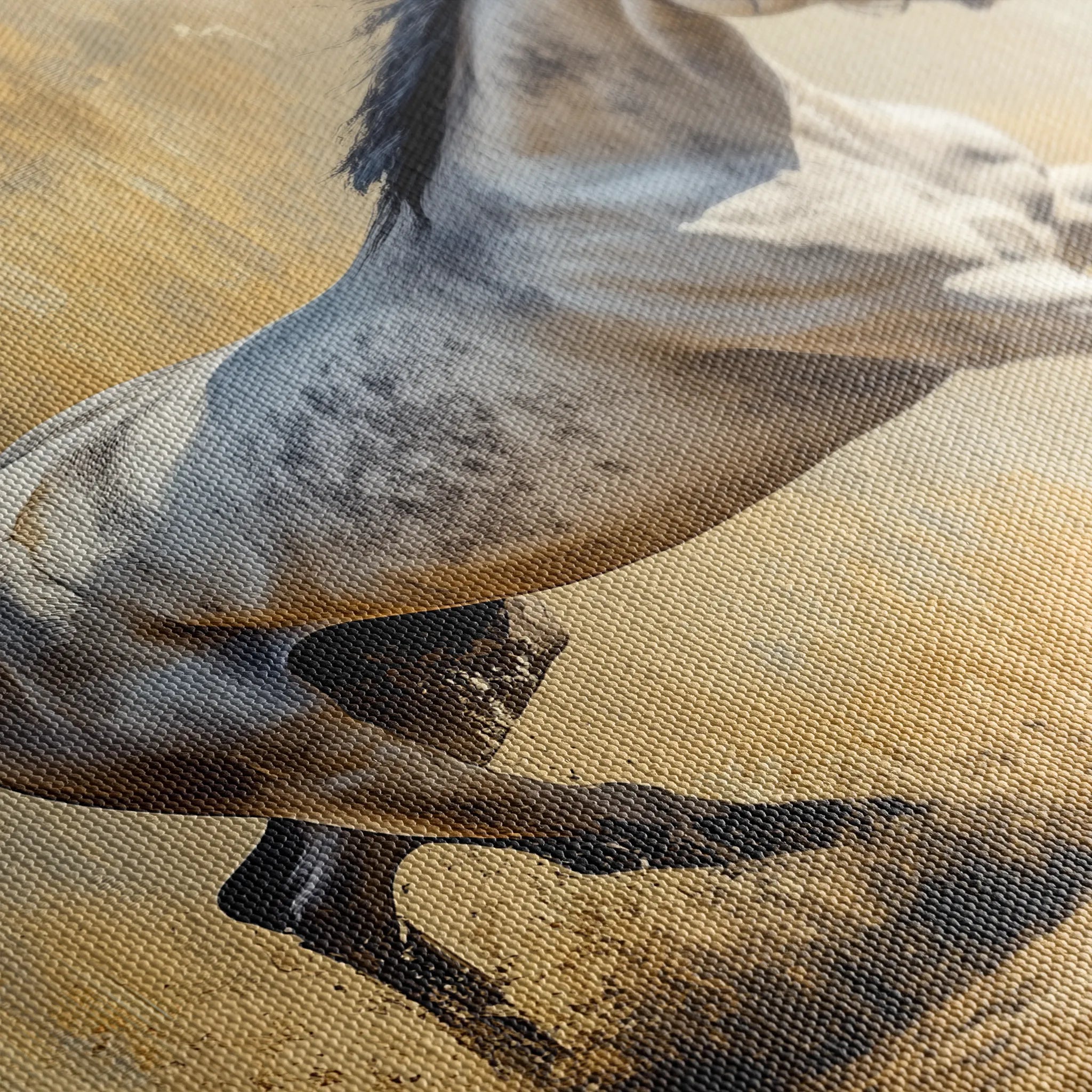 Horses 004 Canvas Art 18" x 24" / 45 x 60 cm / Black