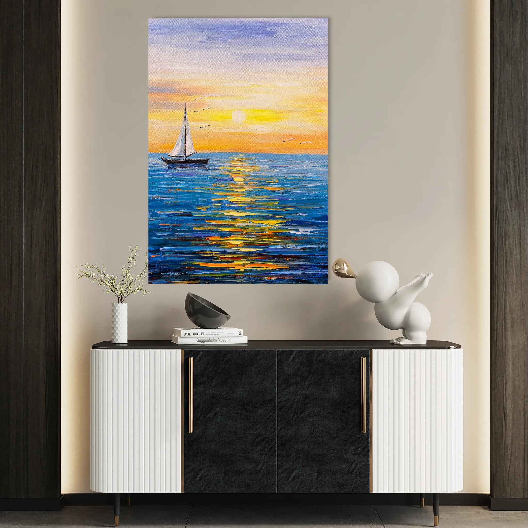 Landscape 004 Canvas Art 18" x 24" / 45 x 60 cm / Black