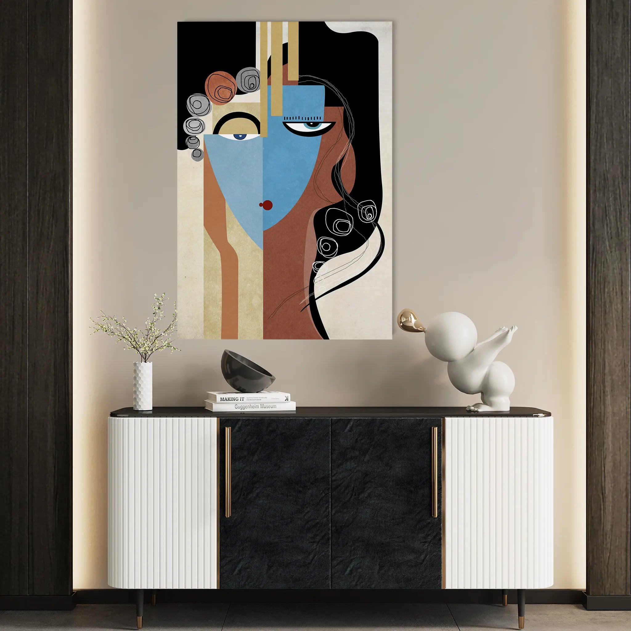 Portrait 004 Canvas Art 18" x 24" / 45 x 60 cm / Black