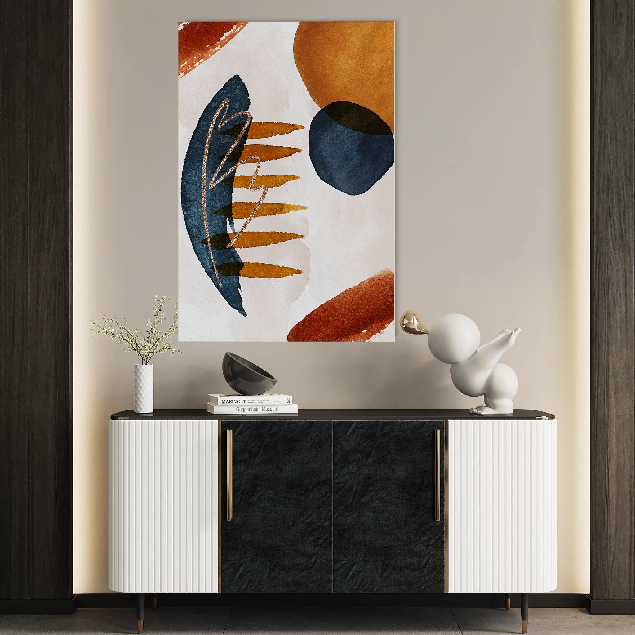 Boho 005 Canvas Art 18" x 24" / 45 x 60 cm / Black