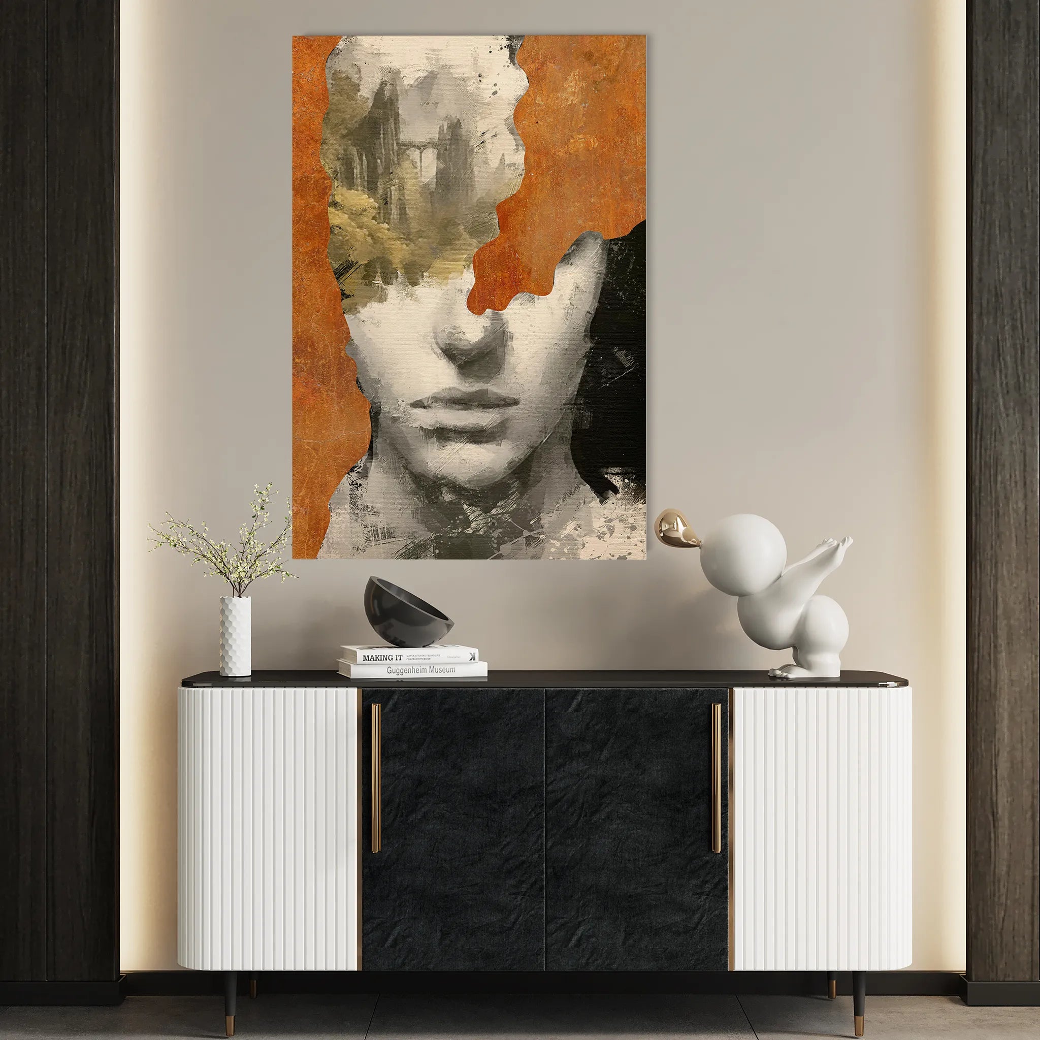 Portrait 005 Canvas Art 18" x 24" / 45 x 60 cm / Black