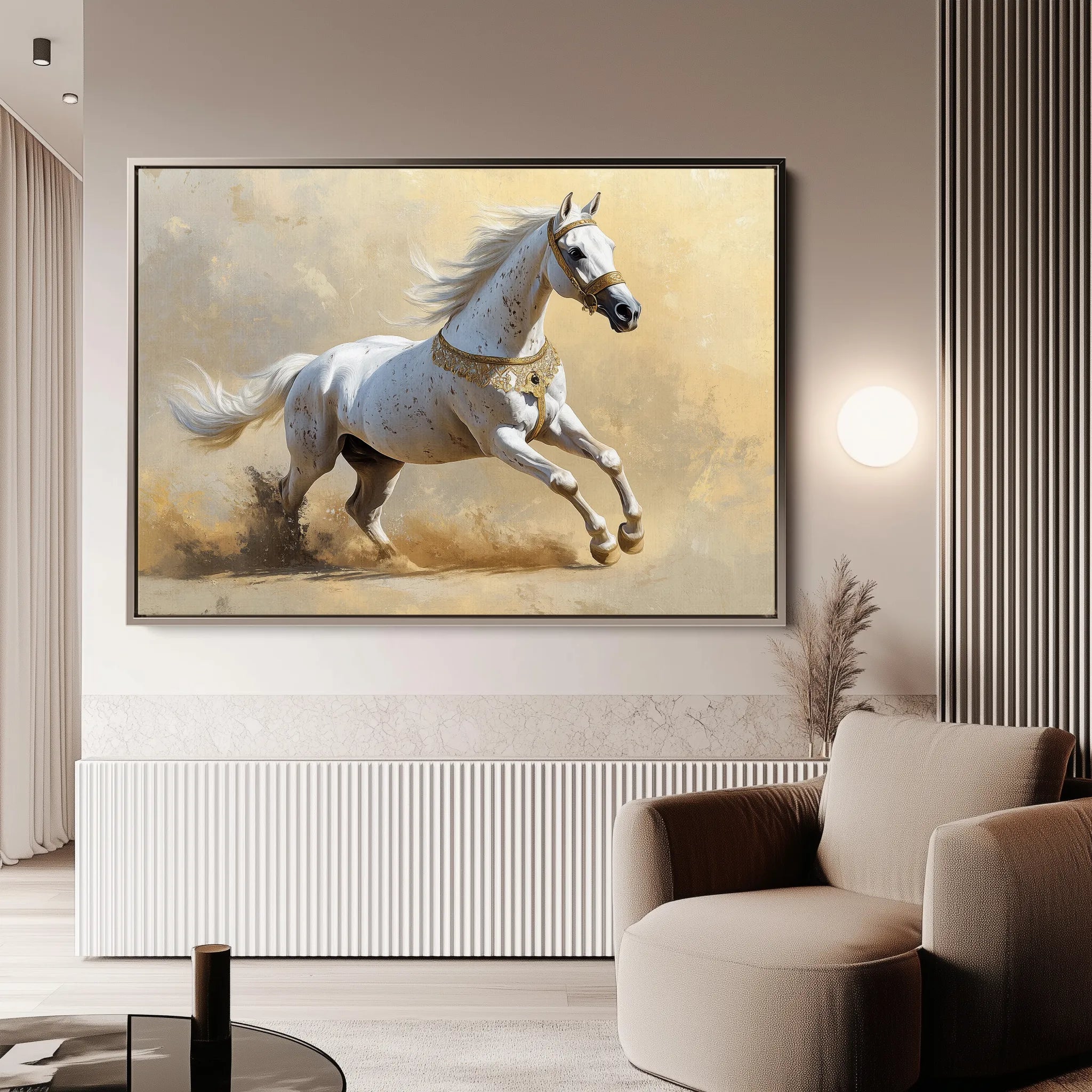 Horses 006 Canvas Art 18" x 24" / 45 x 60 cm / Black
