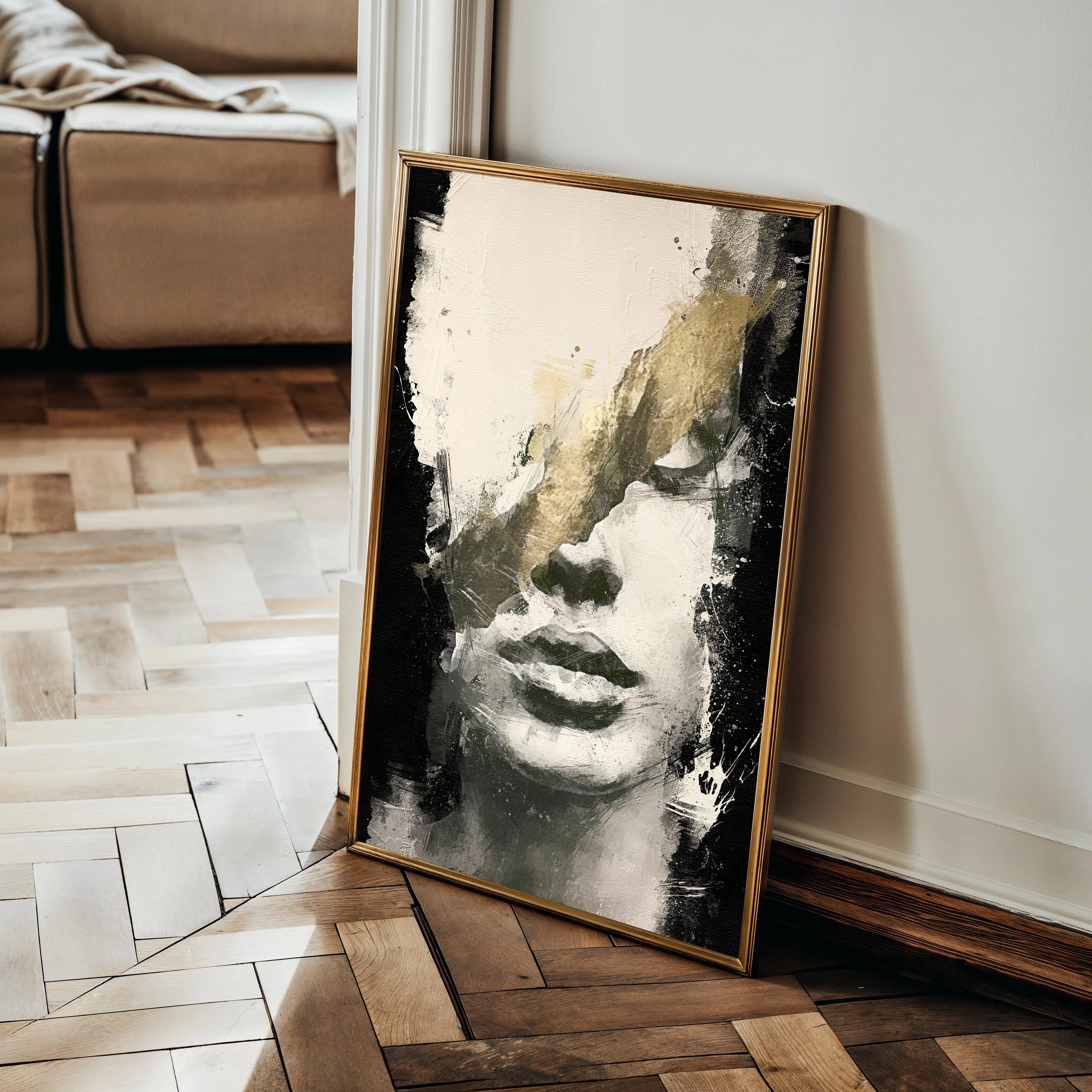 Portrait 006 Canvas Art 18" x 24" / 45 x 60 cm / Black