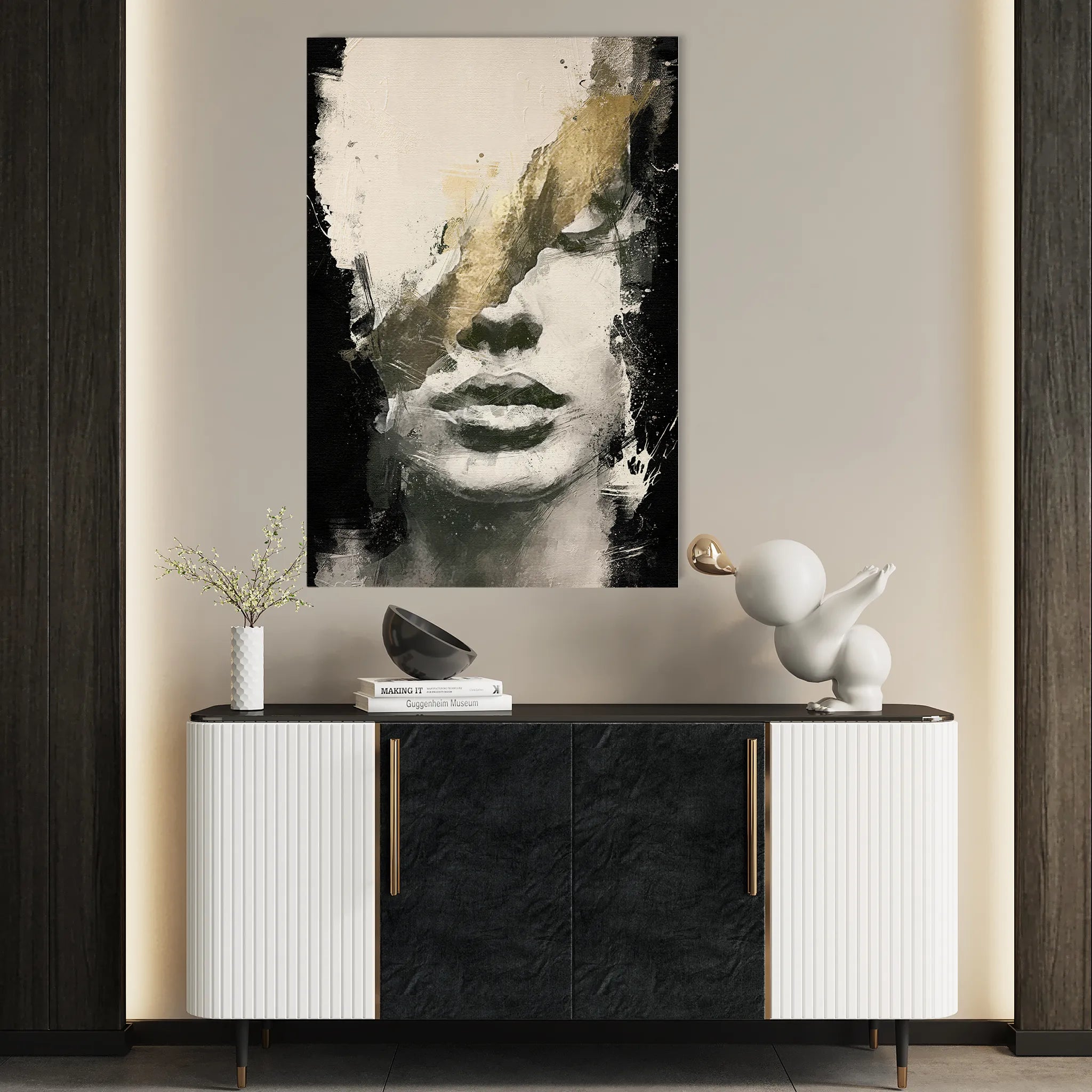 Portrait 006 Canvas Art 18" x 24" / 45 x 60 cm / Black