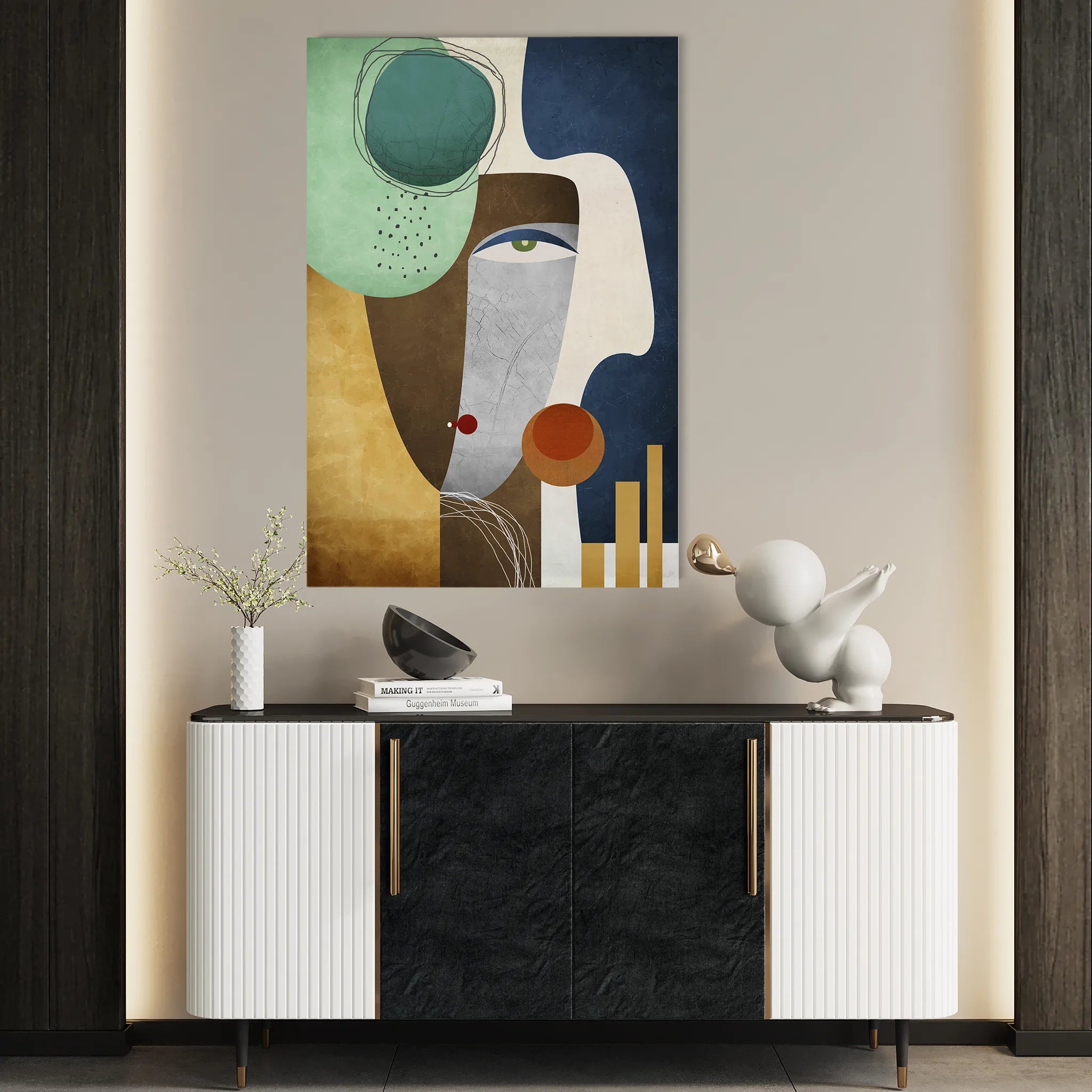 Portrait 008 Canvas Art 18" x 24" / 45 x 60 cm / Black