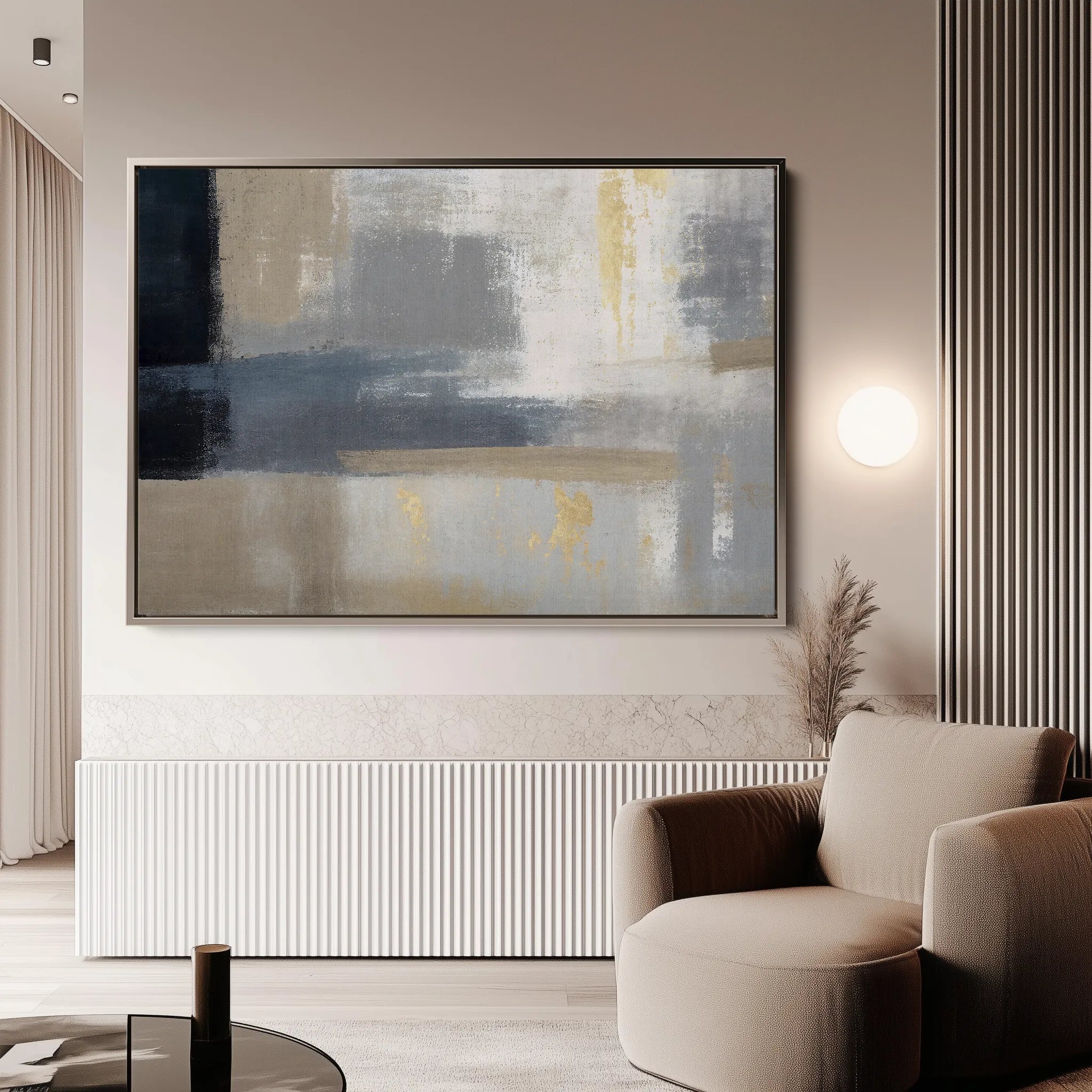 Abstract 009 Canvas Art 18" x 24" / 45 x 60 cm / Black