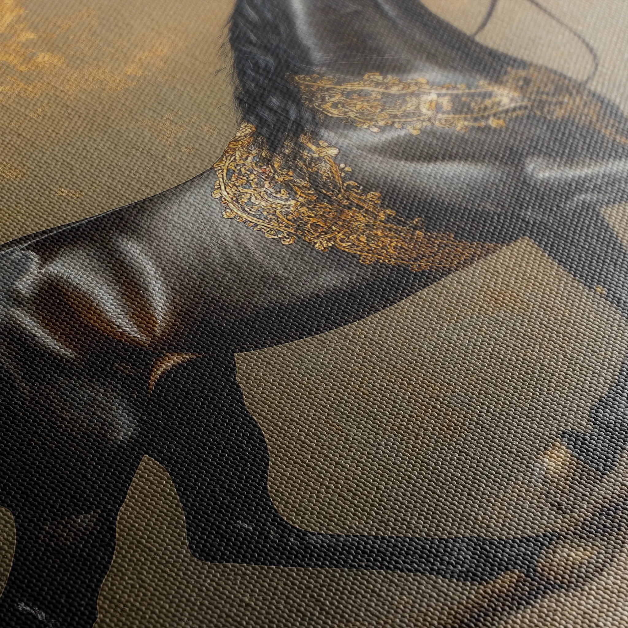 Horses 009 Canvas Art 18" x 24" / 45 x 60 cm / Black