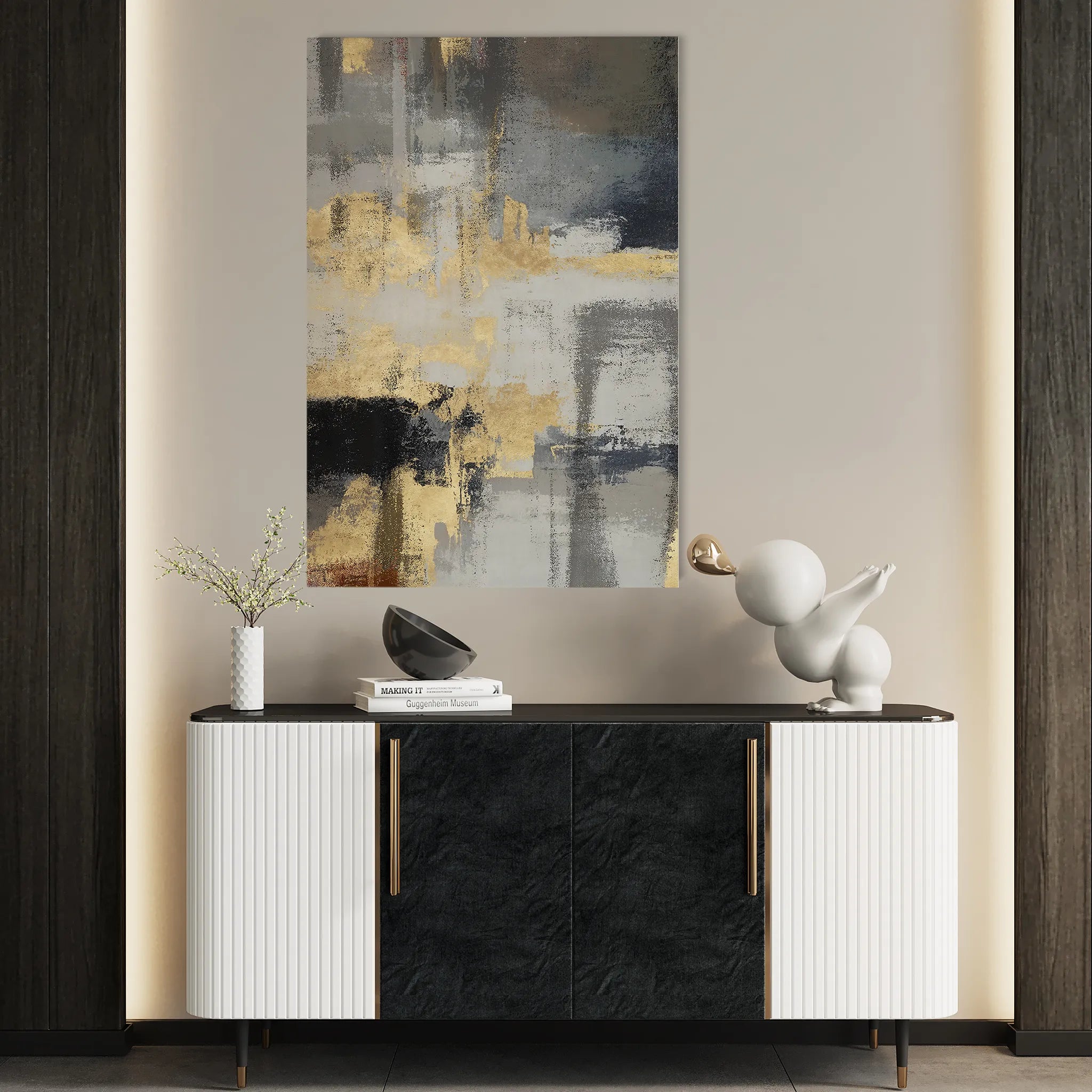 Abstract 010 Canvas Art 18" x 24" / 45 x 60 cm / Black