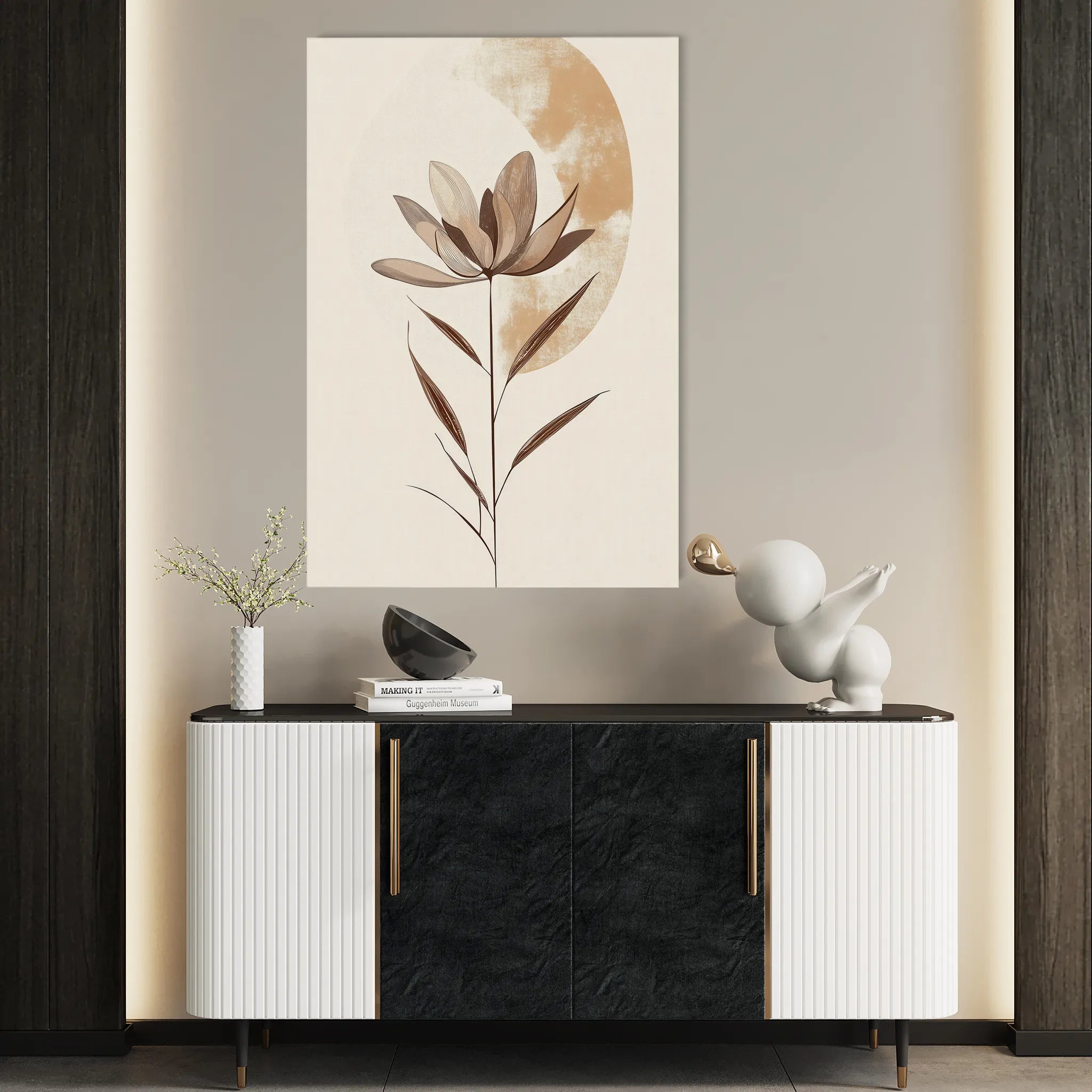 Boho 010 Canvas Art 18" x 24" / 45 x 60 cm / Black