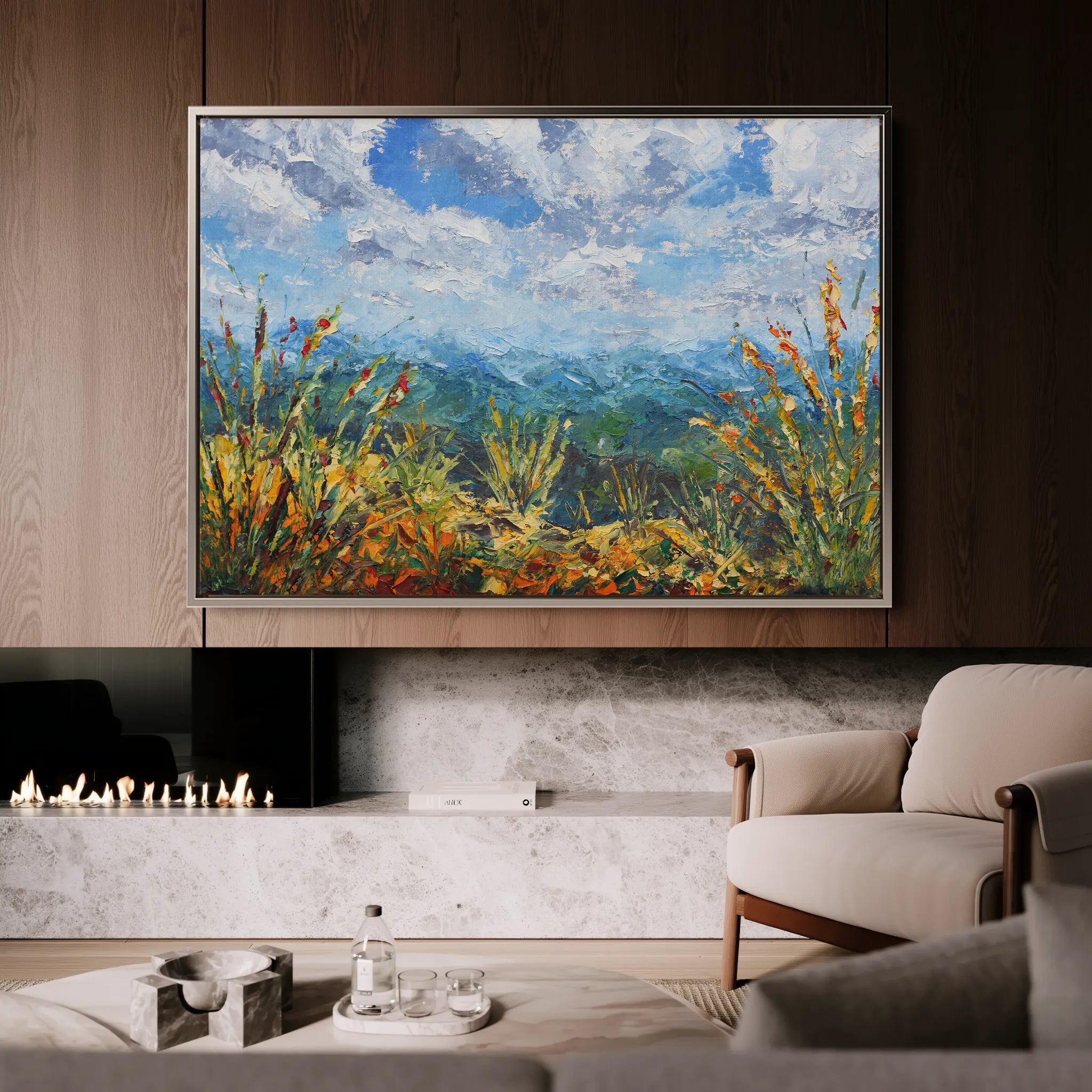 Landscape 010 Canvas Art 18" x 24" / 45 x 60 cm / Black