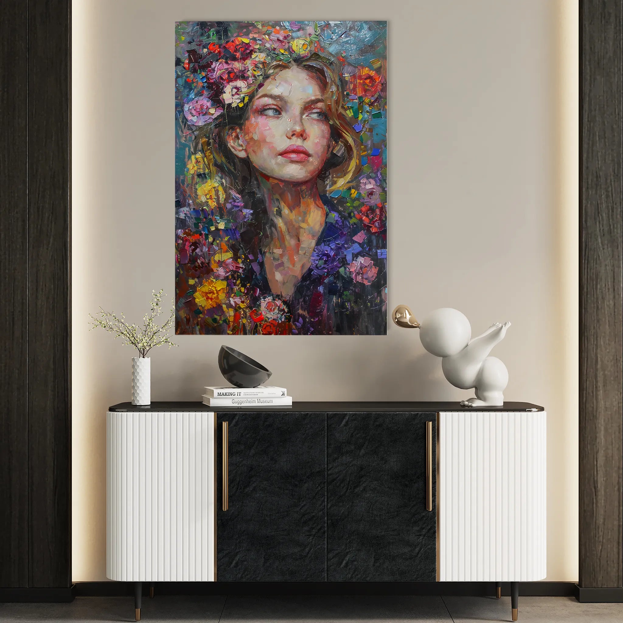 Portrait 011 Canvas Art 18" x 24" / 45 x 60 cm / Black