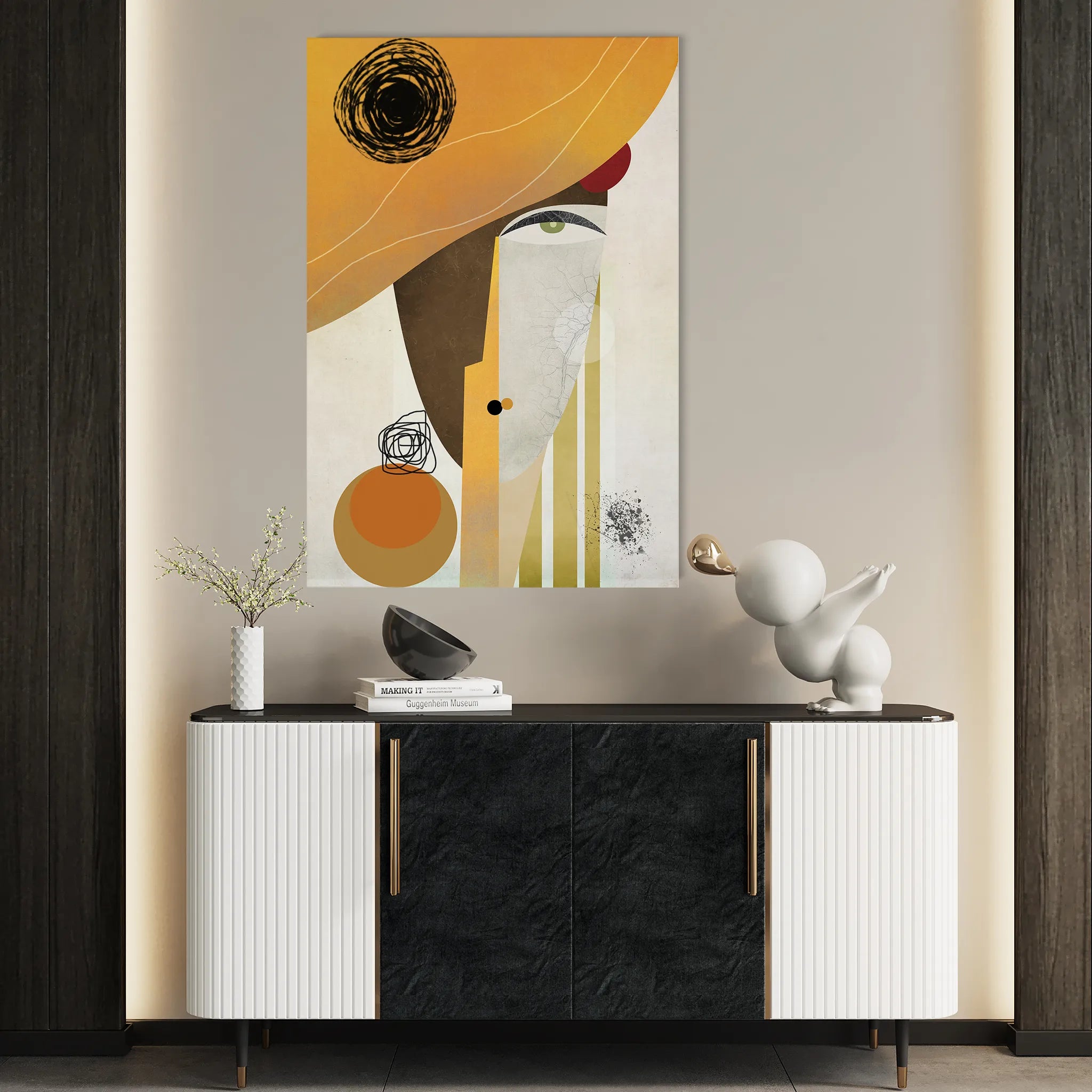 Portrait 012 Canvas Art 18" x 24" / 45 x 60 cm / Black