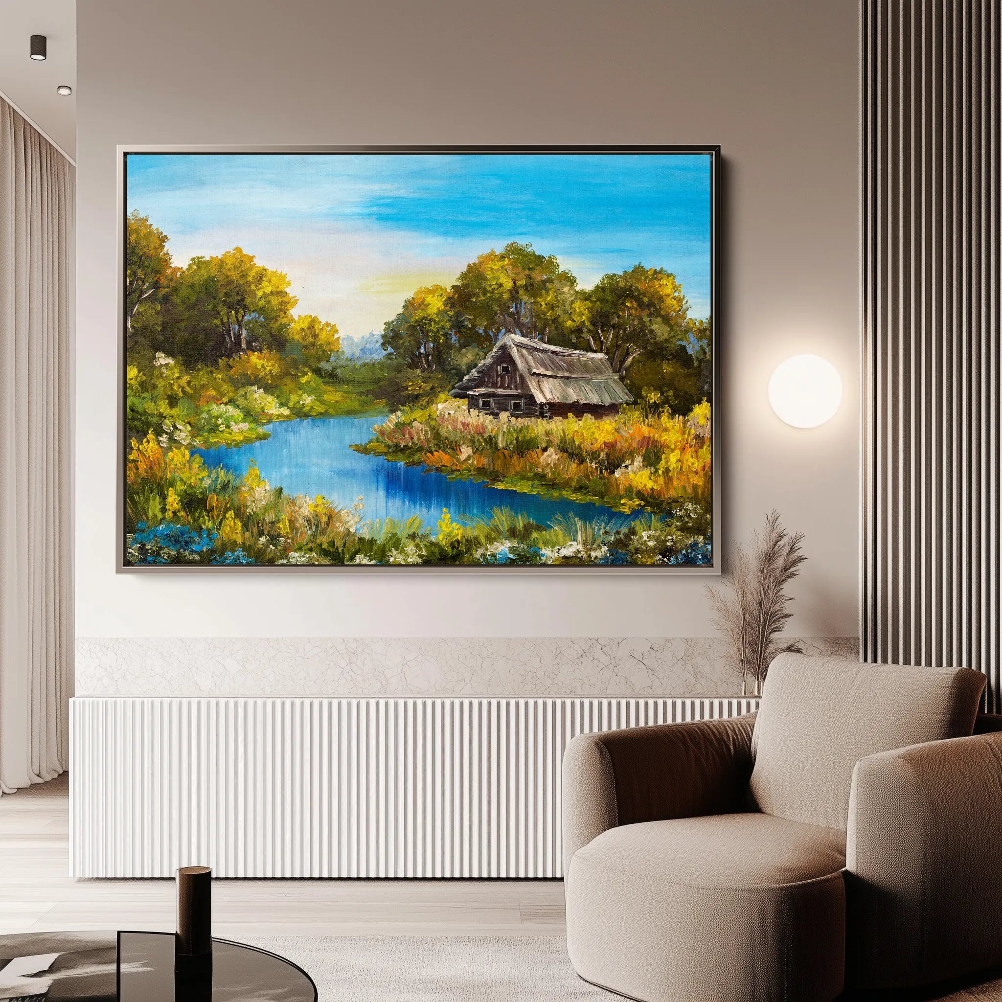 Landscape 013 Canvas Art 18" x 24" / 45 x 60 cm / Black