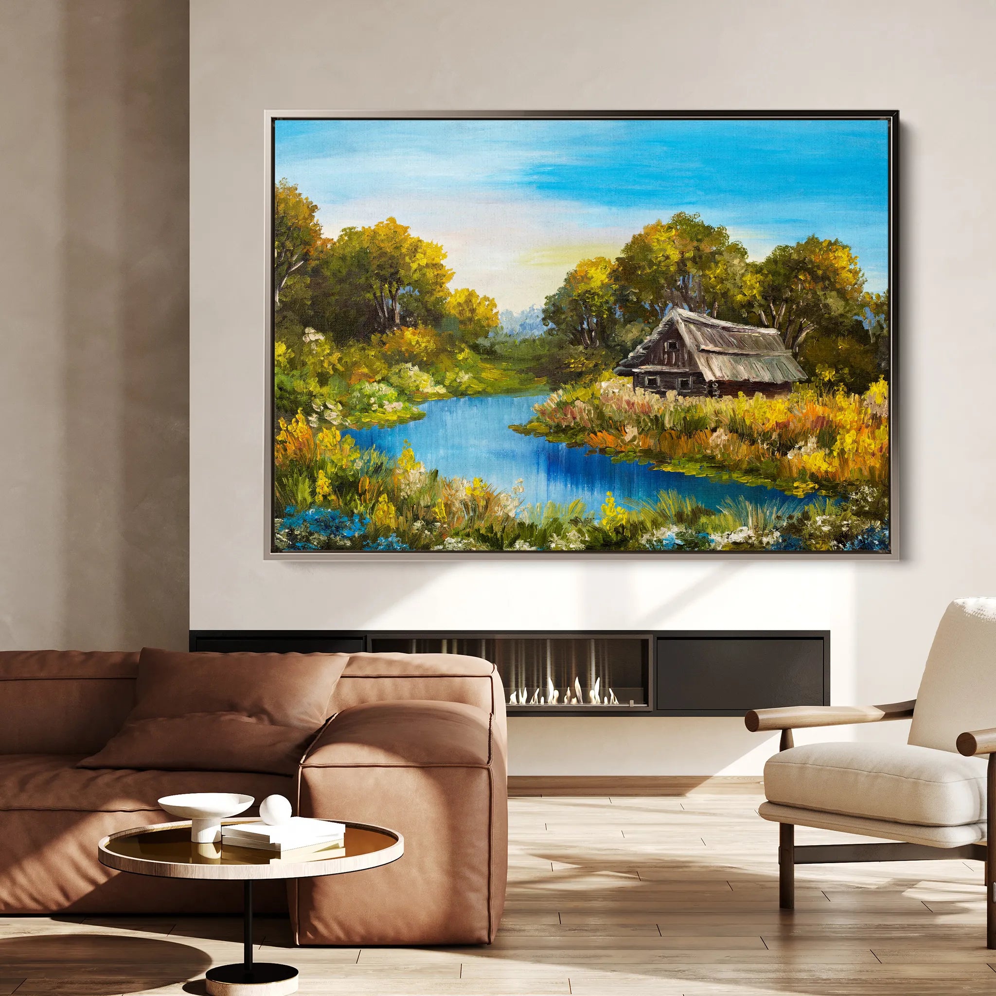 Landscape 013 Canvas Art 18" x 24" / 45 x 60 cm / Black