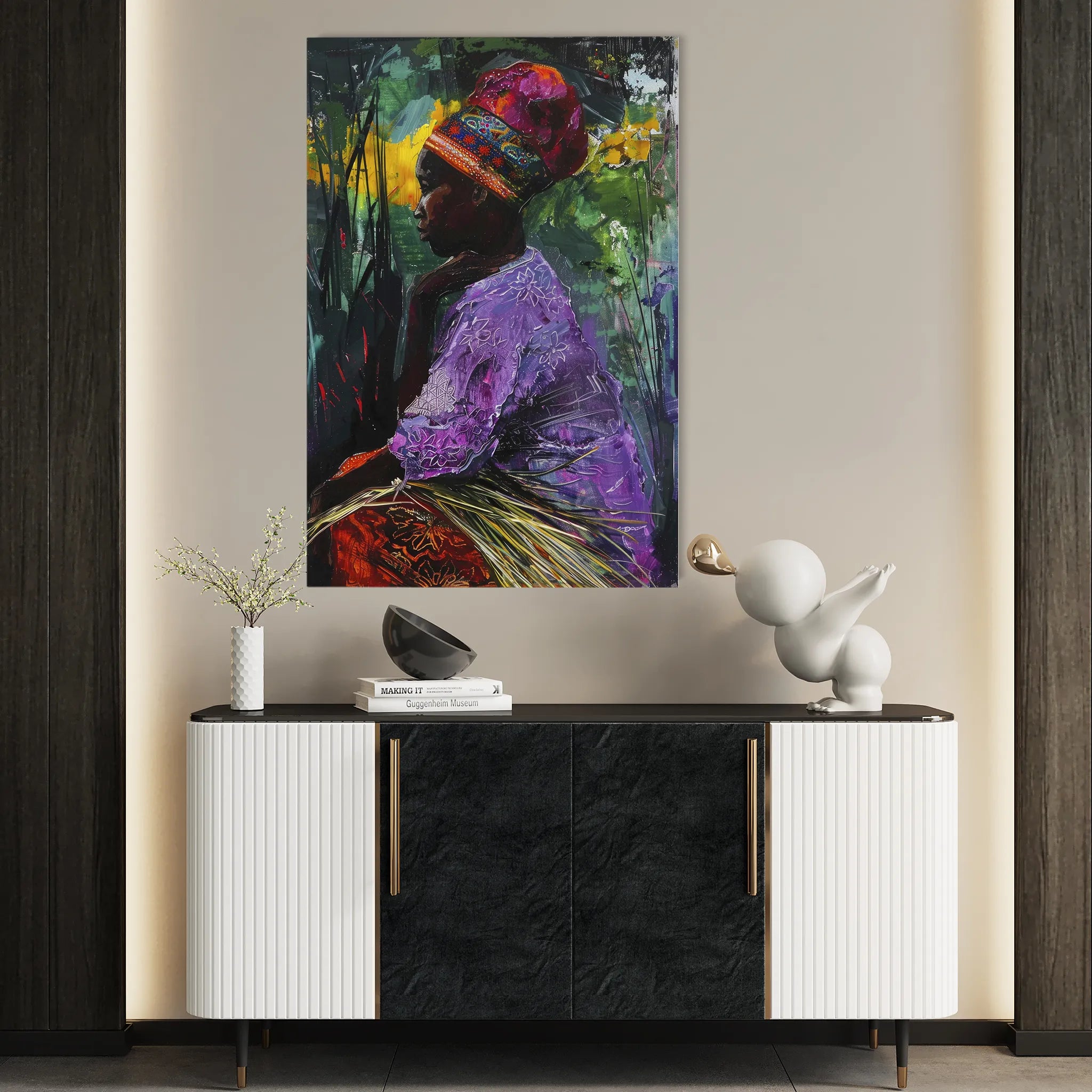 Portrait 013 Canvas Art 18" x 24" / 45 x 60 cm / Black