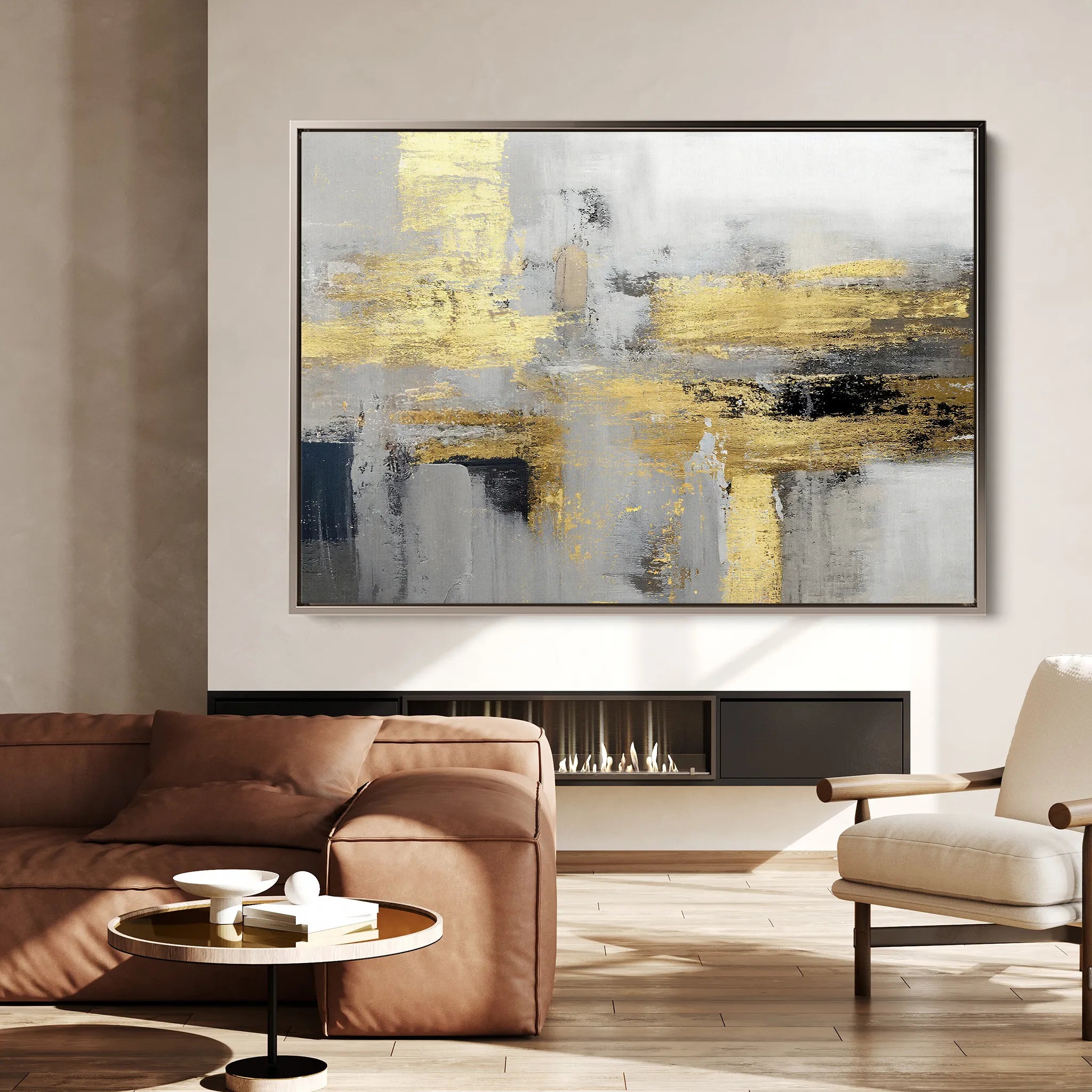 Abstract 015 Canvas Art 18" x 24" / 45 x 60 cm / Black
