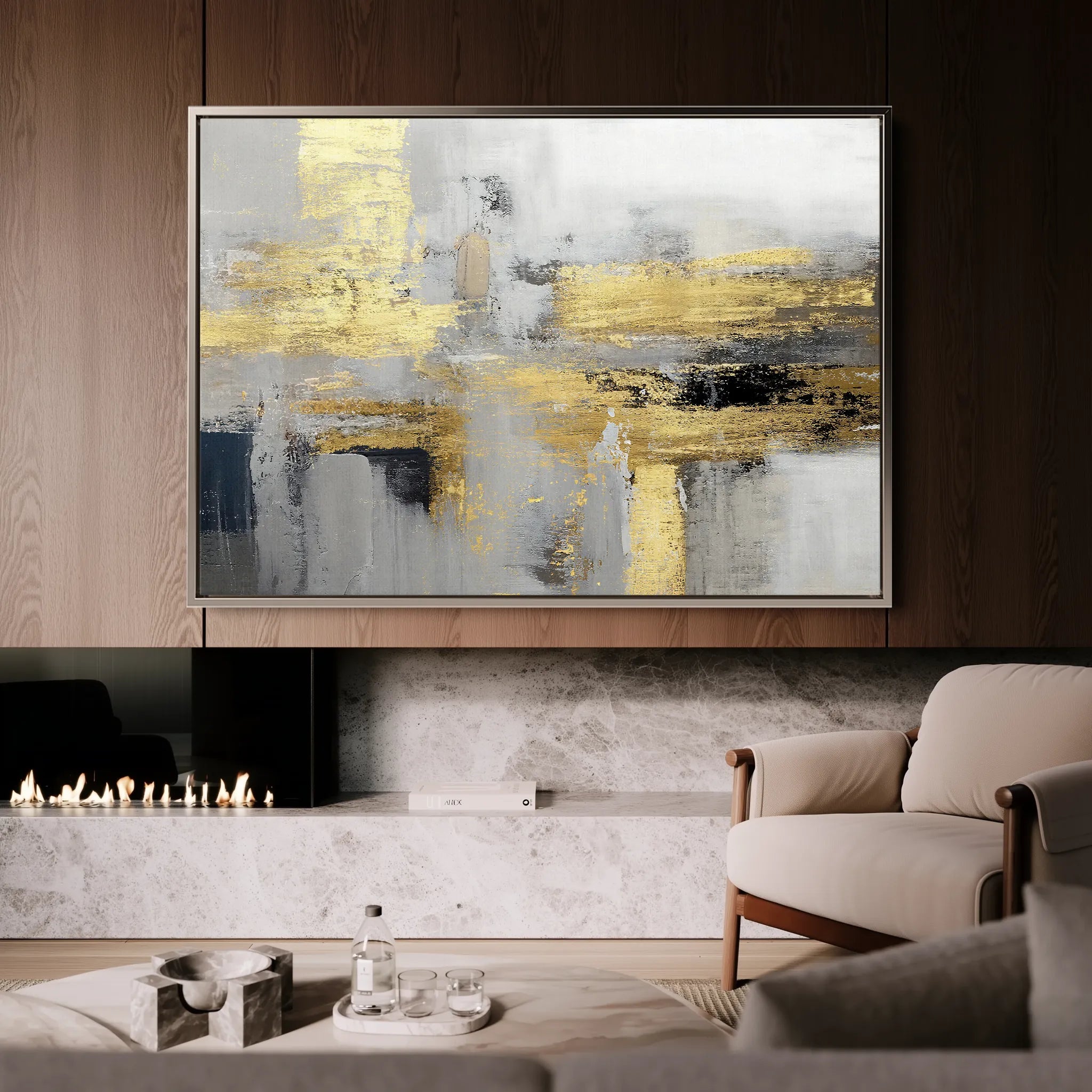 Abstract 015 Canvas Art 18" x 24" / 45 x 60 cm / Black