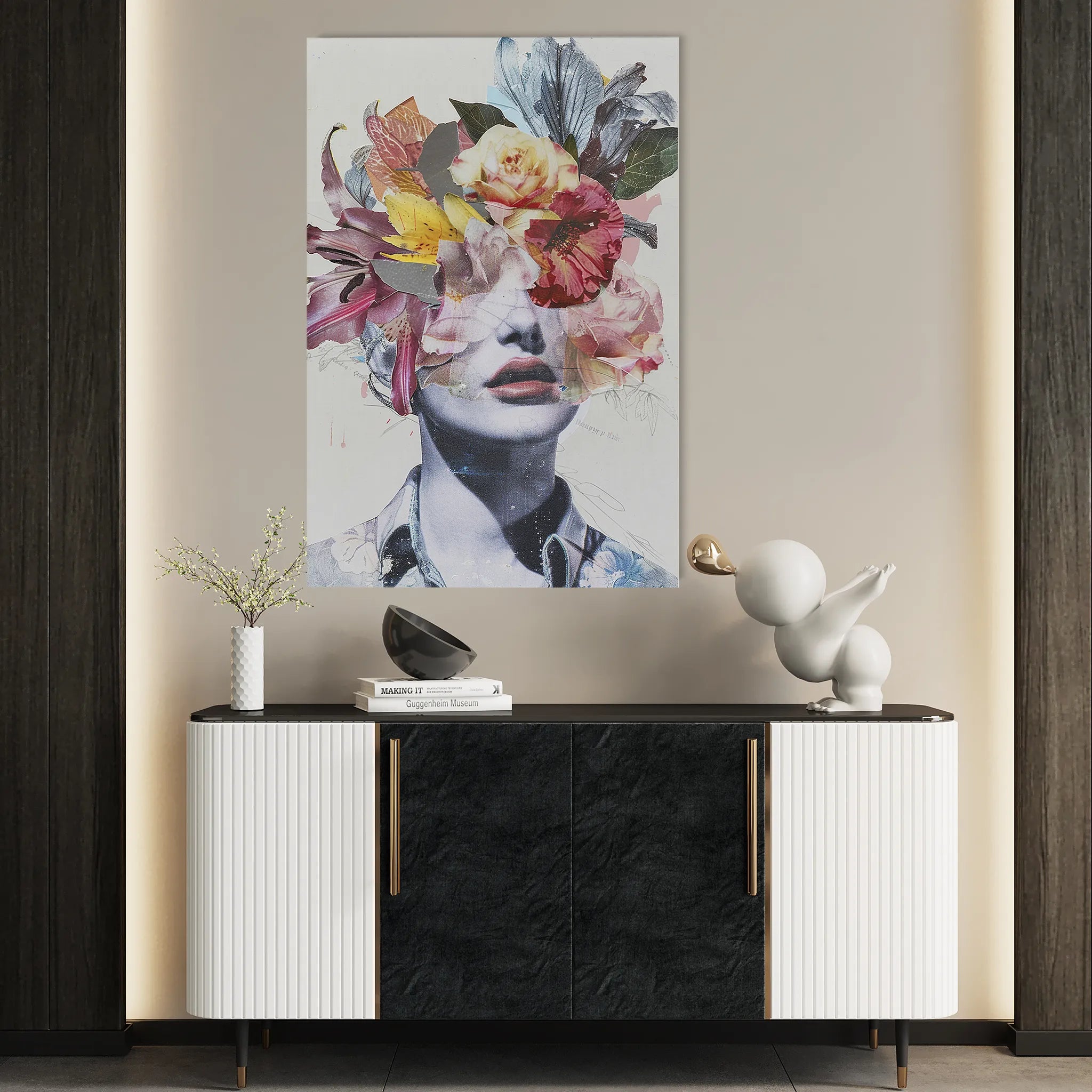 Portrait 015 Canvas Art 18" x 24" / 45 x 60 cm / Black