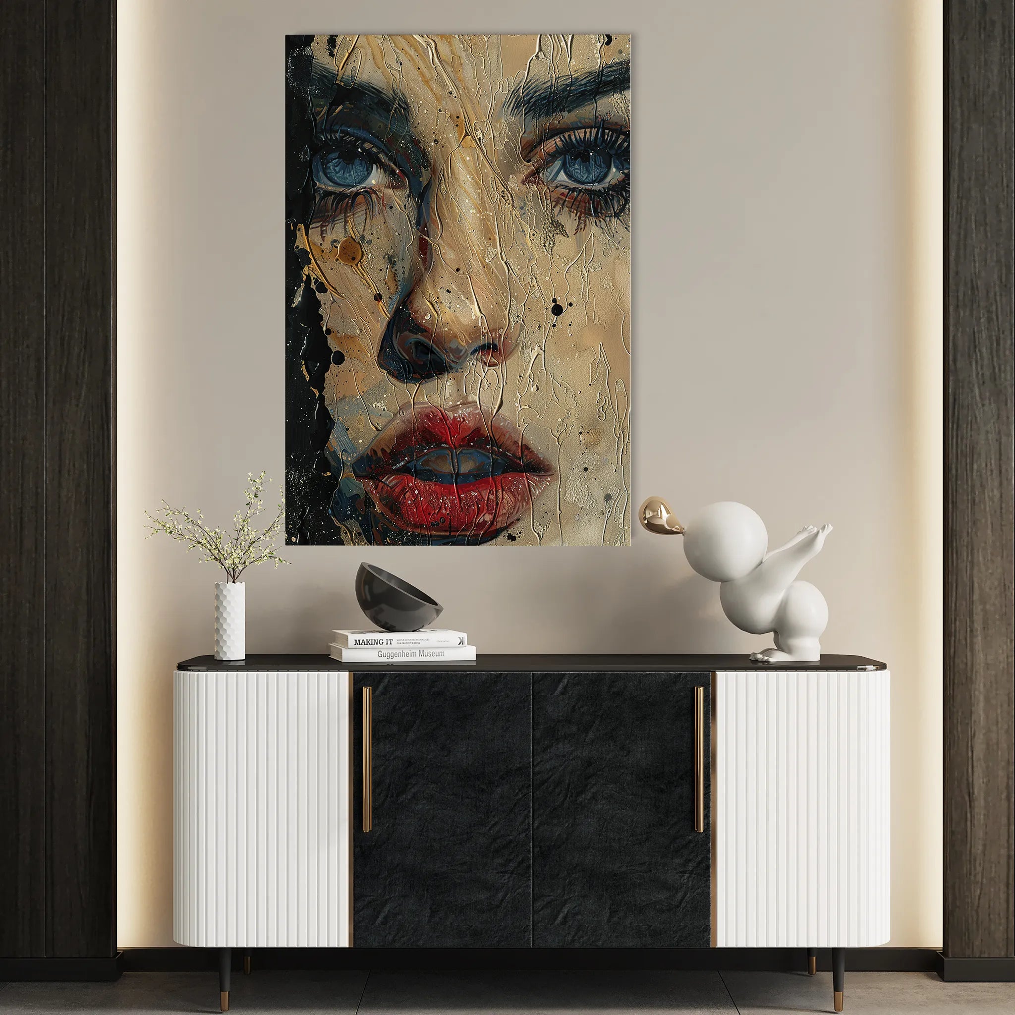 Portrait 016 Canvas Art 18" x 24" / 45 x 60 cm / Black