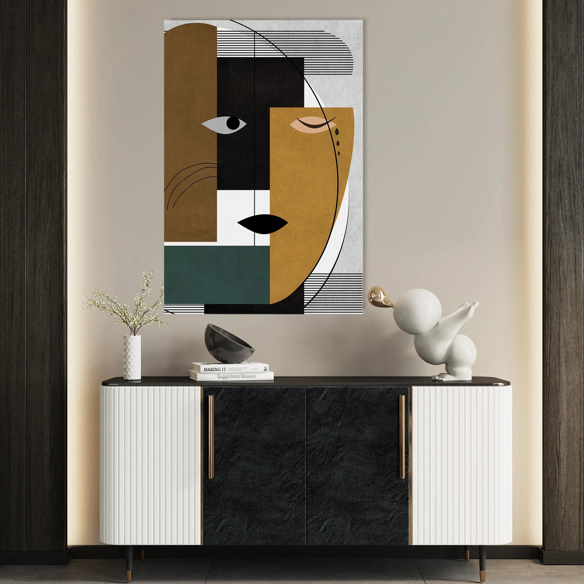 Portrait 017 Canvas Art 18" x 24" / 45 x 60 cm / Black
