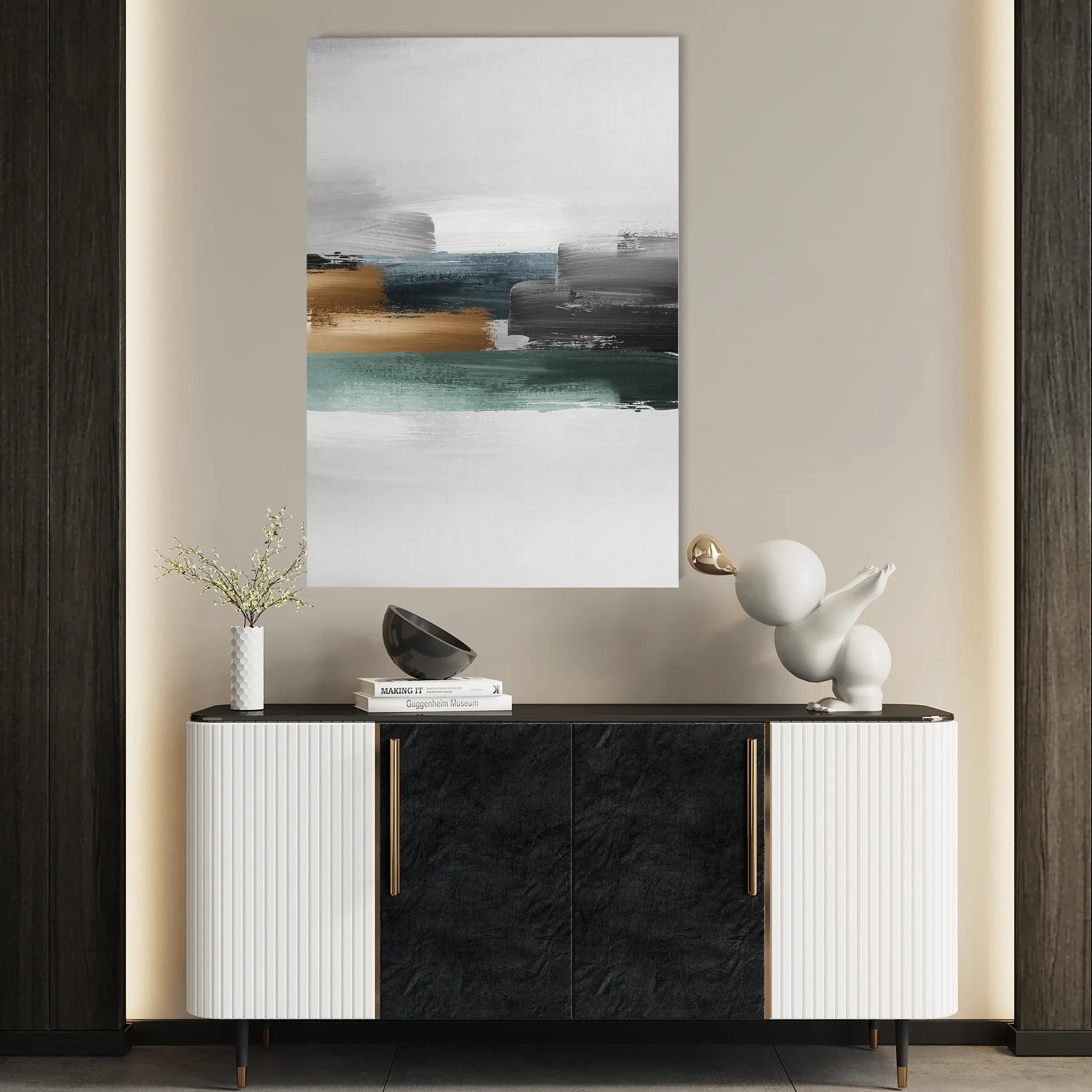 Abstract 018 Canvas Art 18" x 24" / 45 x 60 cm / Black