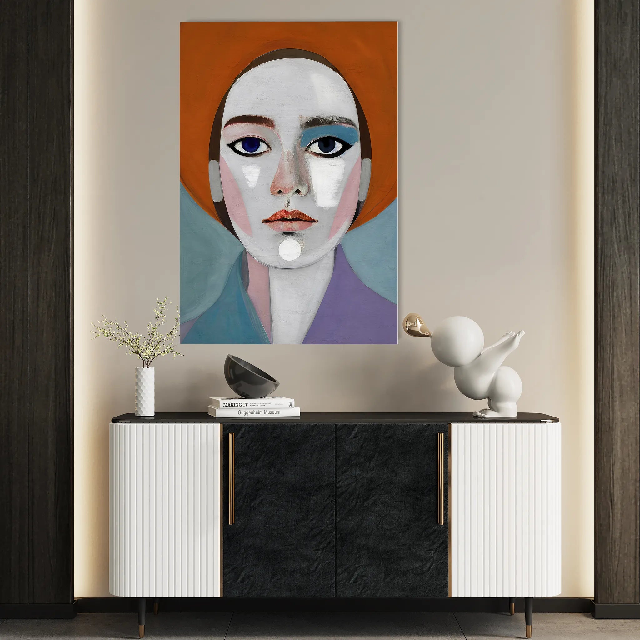 Portrait 018 Canvas Art 18" x 24" / 45 x 60 cm / Black