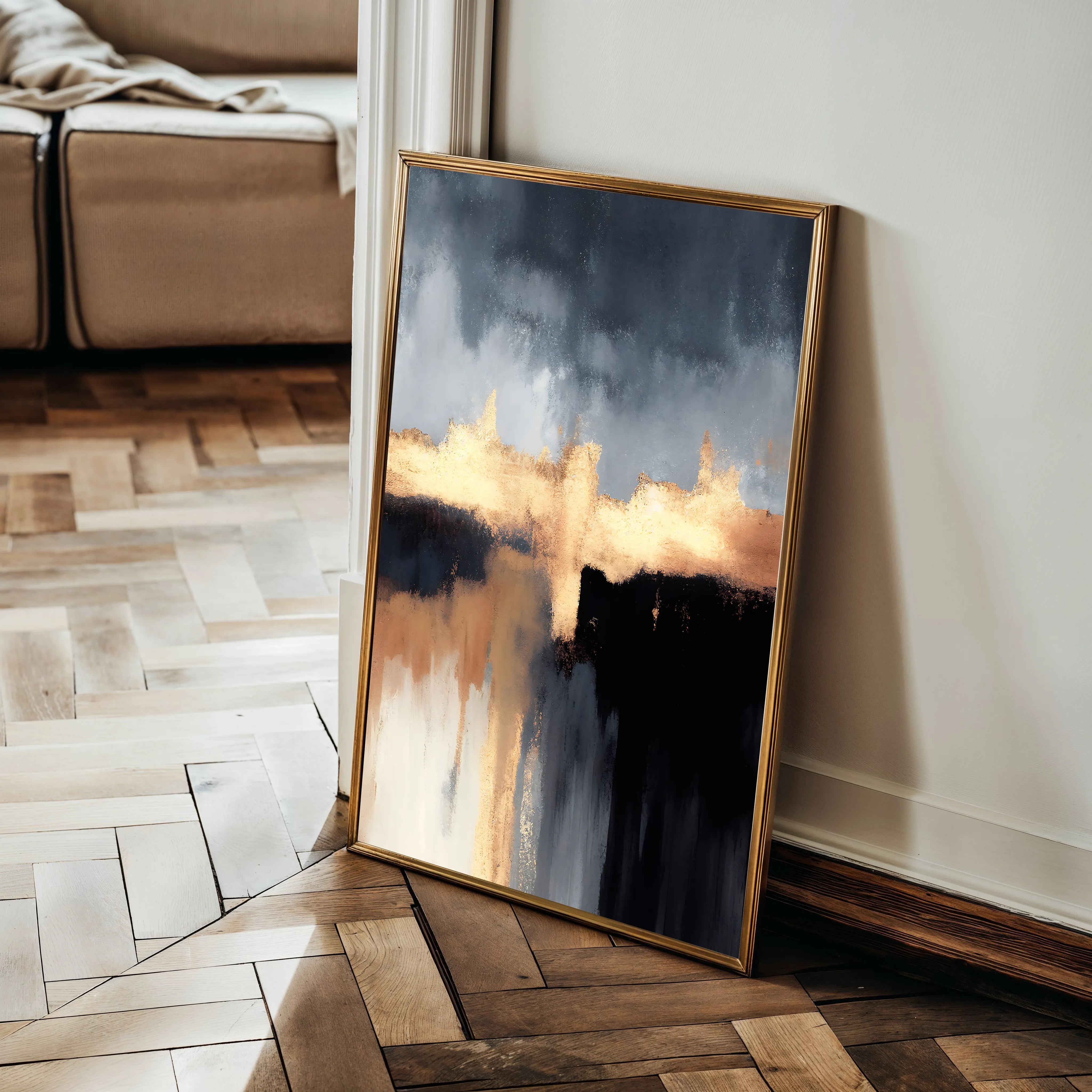 Abstract 019 Canvas Art 18" x 24" / 45 x 60 cm / Black
