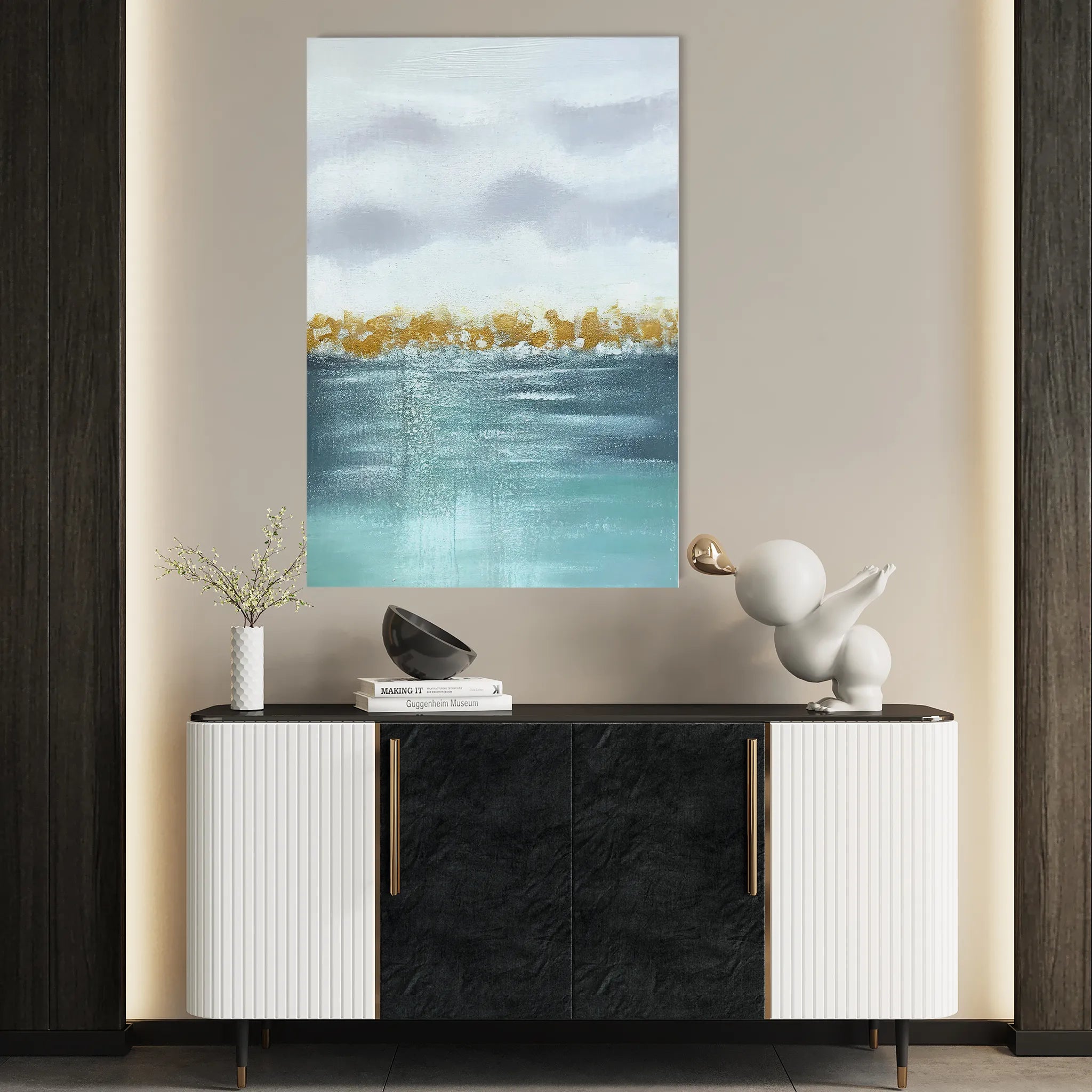 Abstract 021 Canvas Art 18" x 24" / 45 x 60 cm / Black