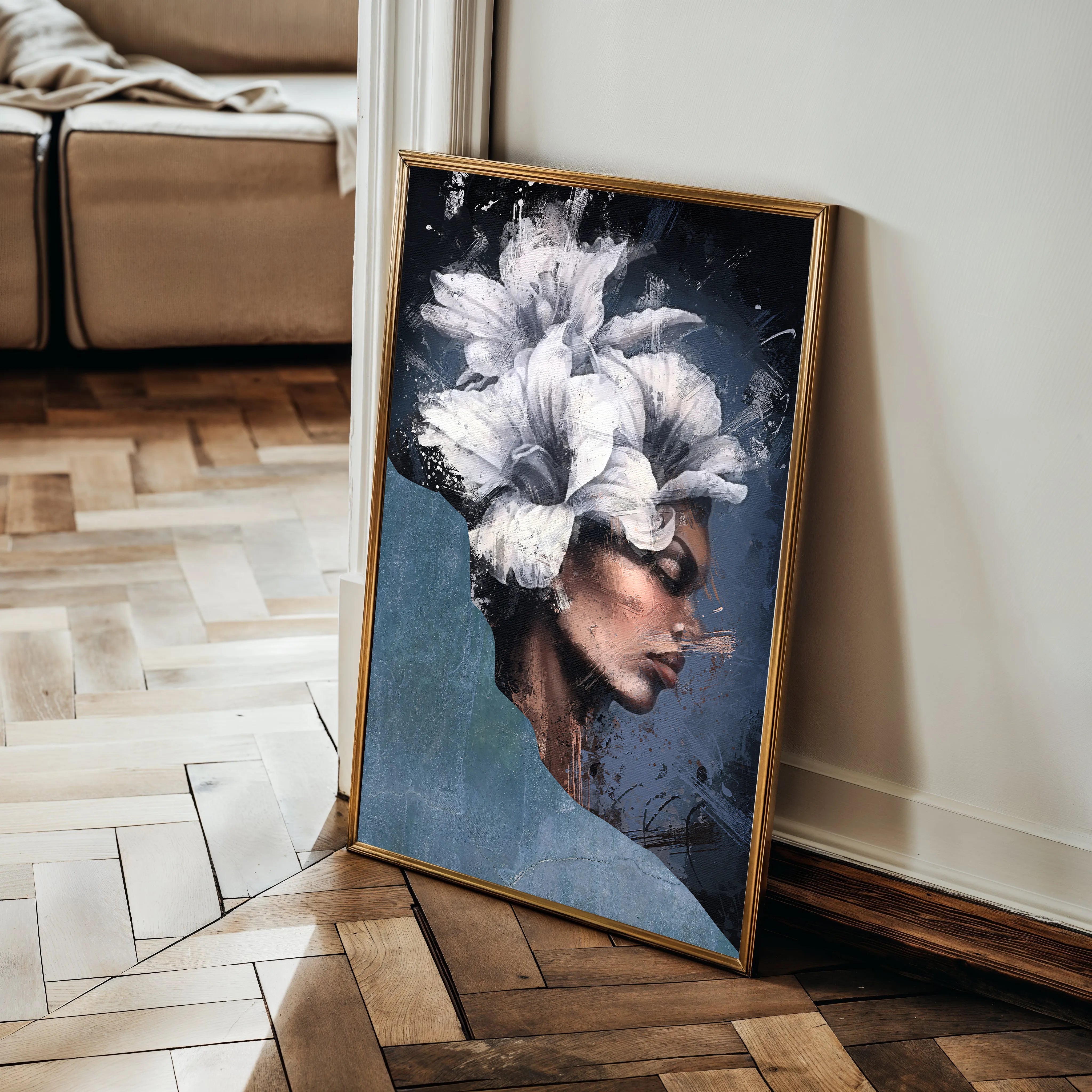 Portrait 021 Canvas Art 18" x 24" / 45 x 60 cm / Black