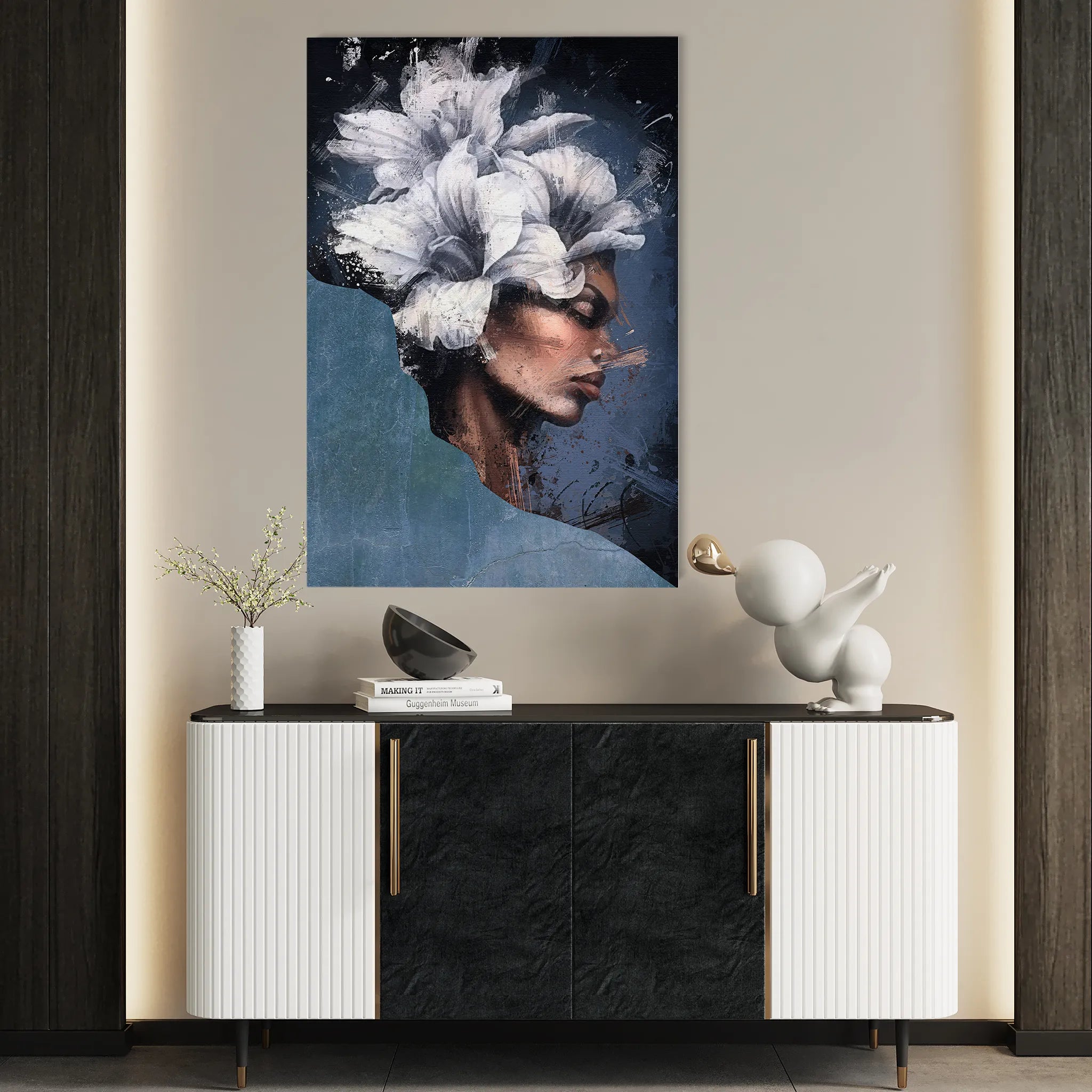 Portrait 021 Canvas Art 18" x 24" / 45 x 60 cm / Black