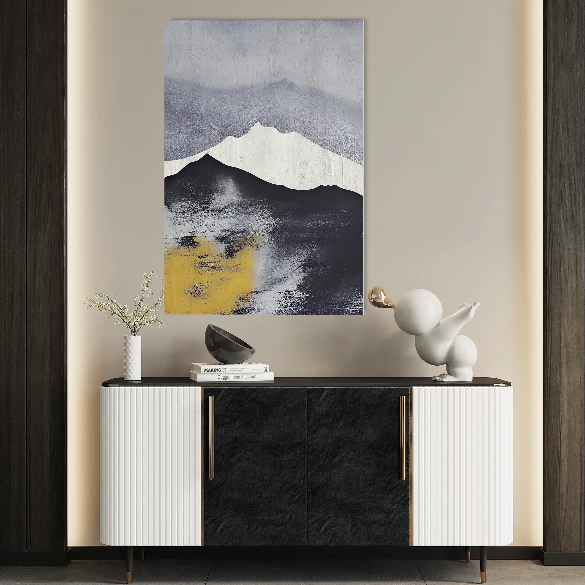 Abstract 022 Canvas Art 18" x 24" / 45 x 60 cm / Black