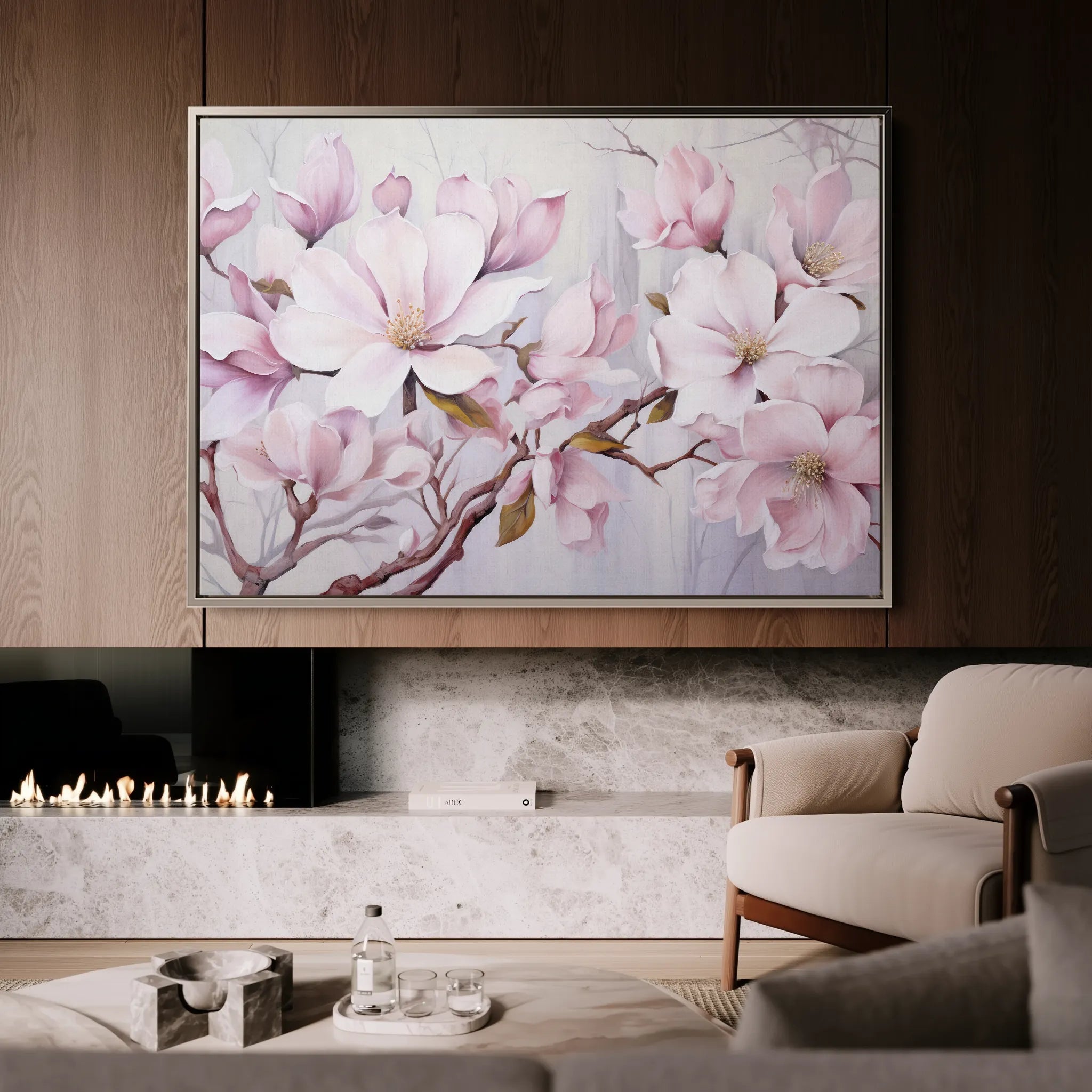 Floral 022 Canvas Art 18" x 24" / 45 x 60 cm / Black
