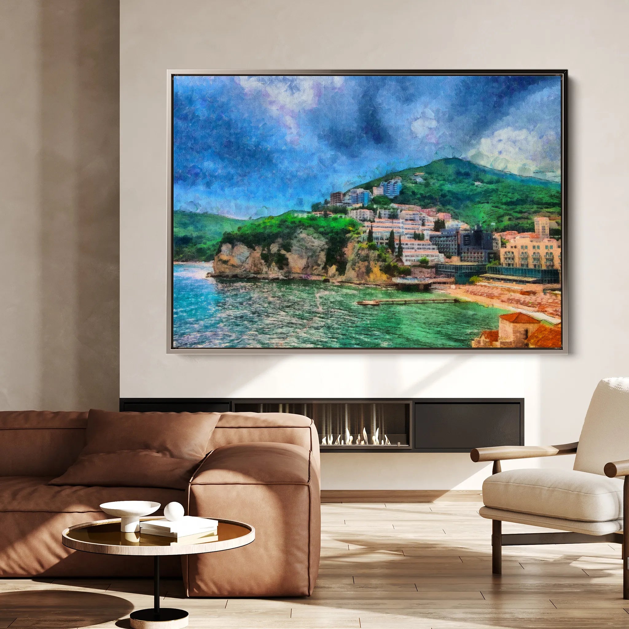 Landscape 022 Canvas Art 18" x 24" / 45 x 60 cm / Black