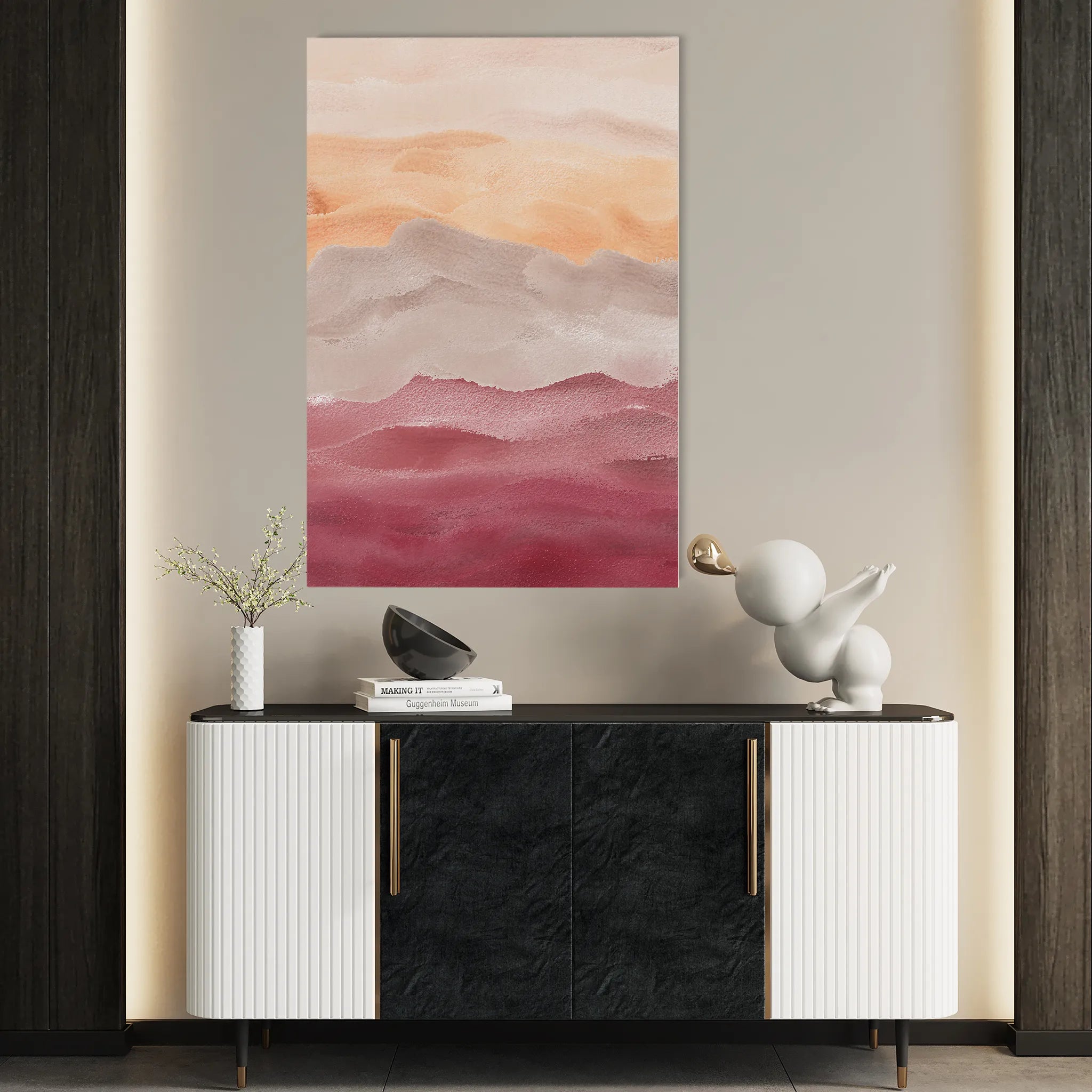 Abstract 023 Canvas Art 18" x 24" / 45 x 60 cm / Black