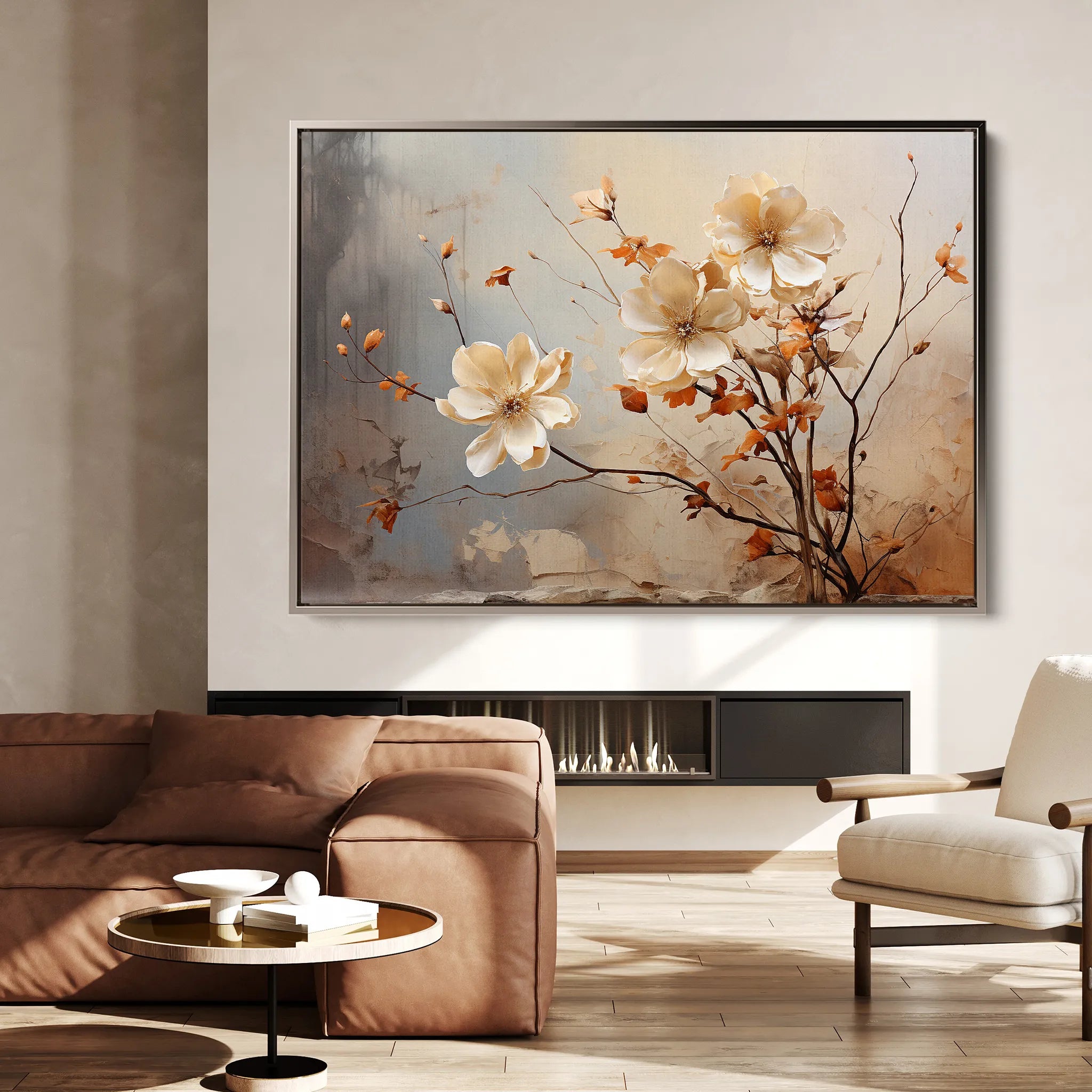 Floral 023 Canvas Art 18" x 24" / 45 x 60 cm / Black