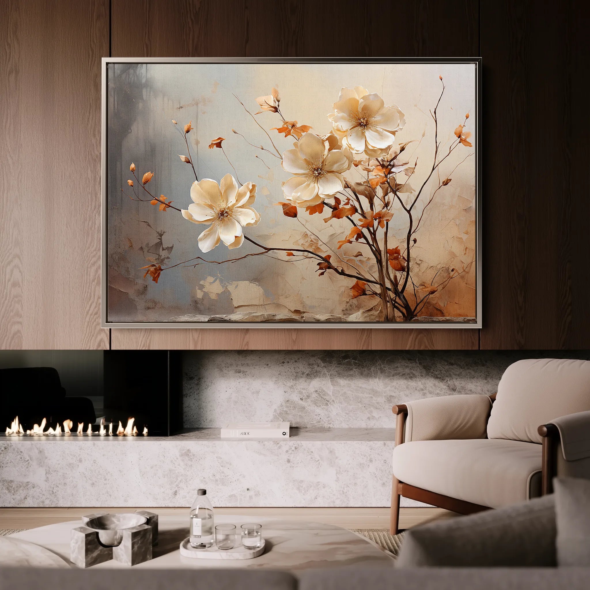 Floral 023 Canvas Art 18" x 24" / 45 x 60 cm / Black