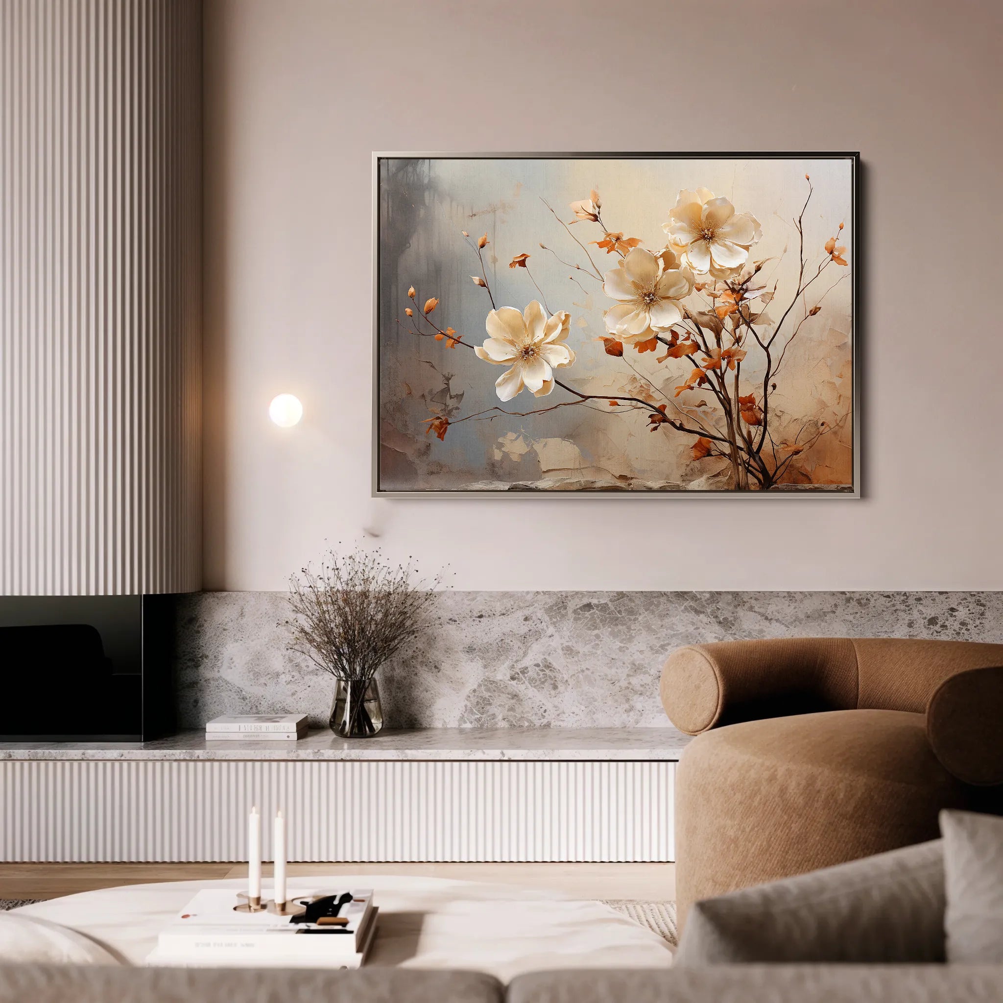 Floral 023 Canvas Art 18" x 24" / 45 x 60 cm / Black
