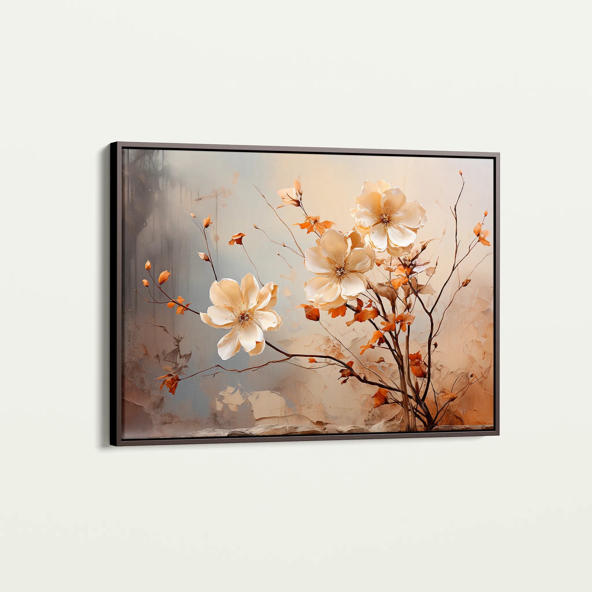 Floral 023 Canvas Art 18" x 24" / 45 x 60 cm / Black