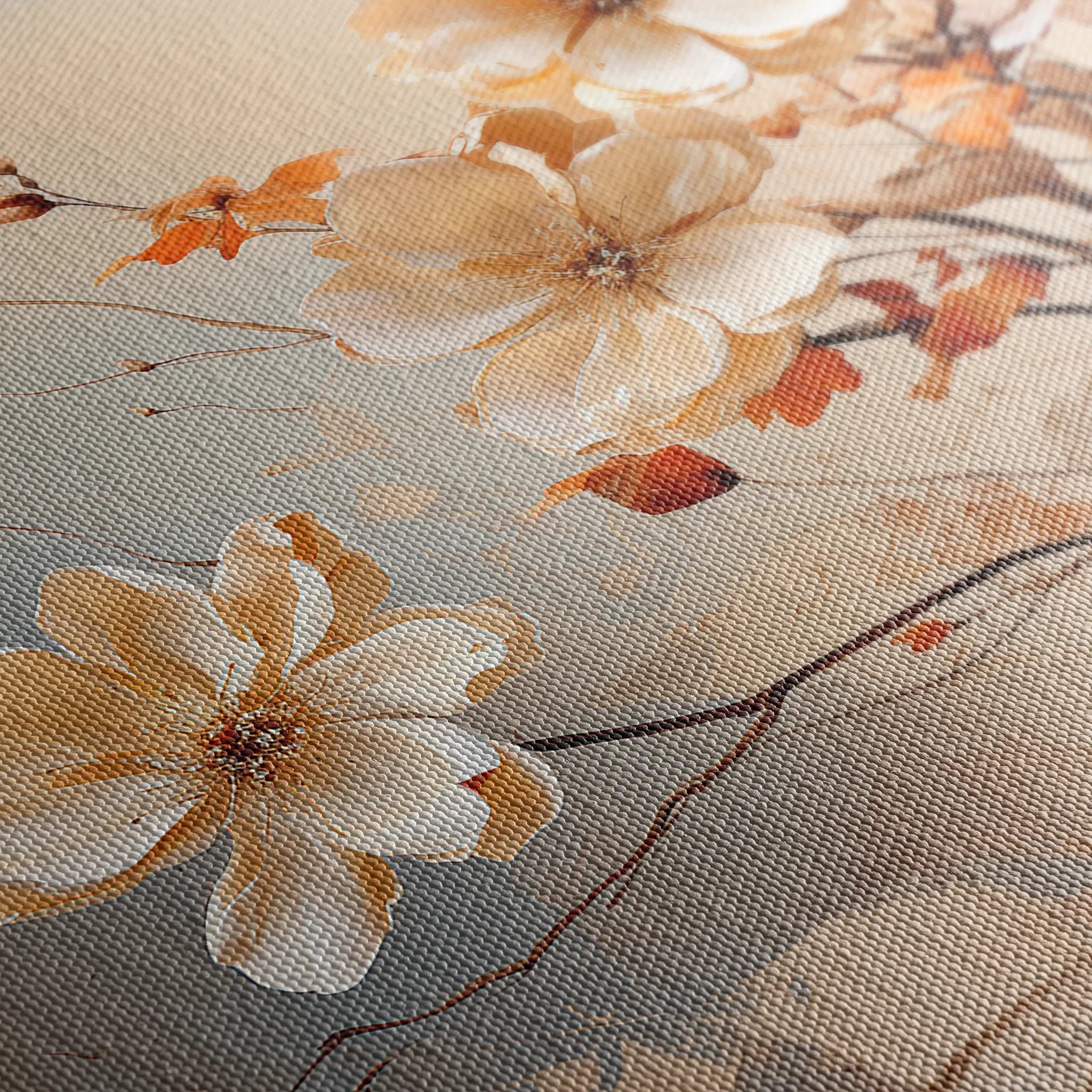 Floral 023 Canvas Art 18" x 24" / 45 x 60 cm / Black
