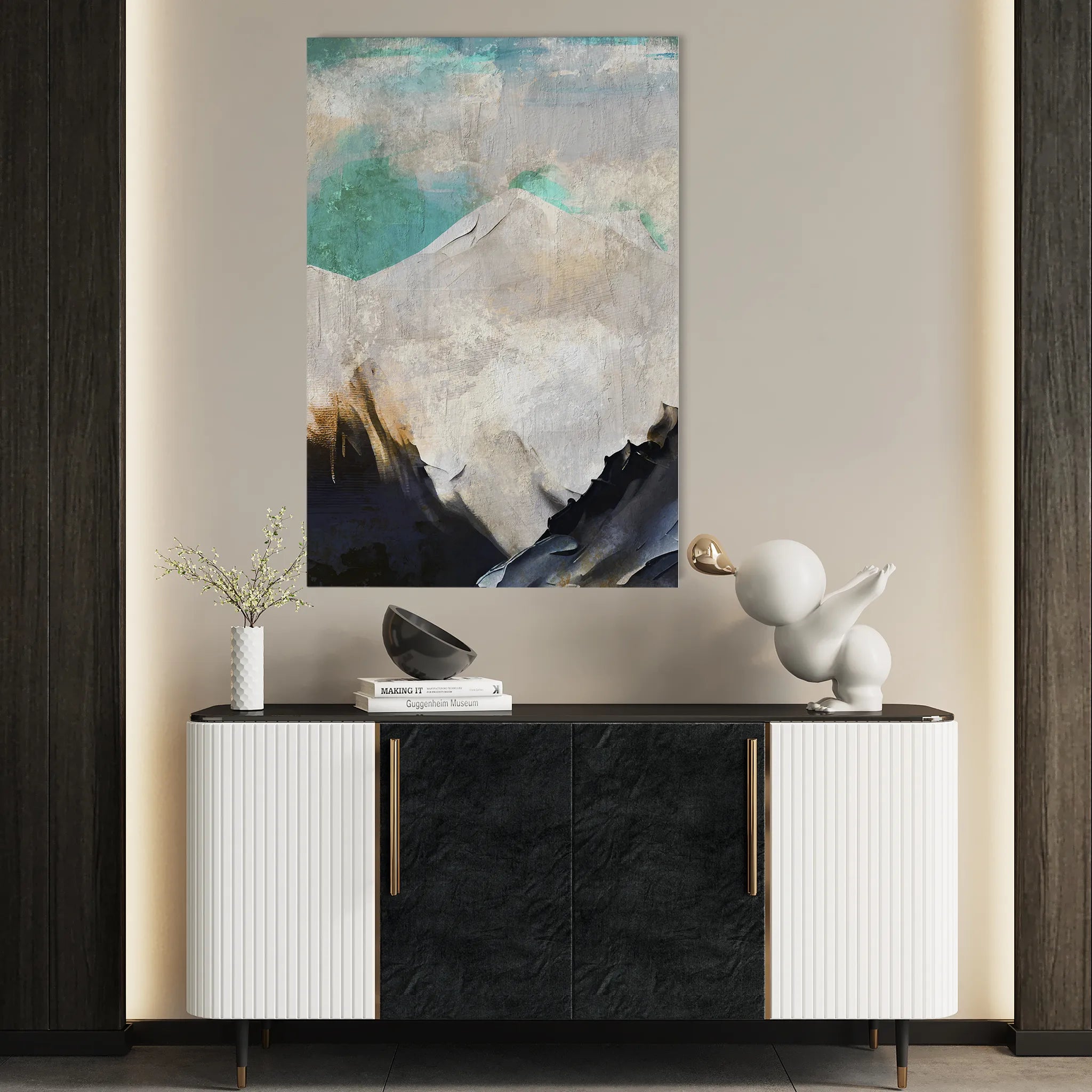 Abstract 024 Canvas Art 18" x 24" / 45 x 60 cm / Black