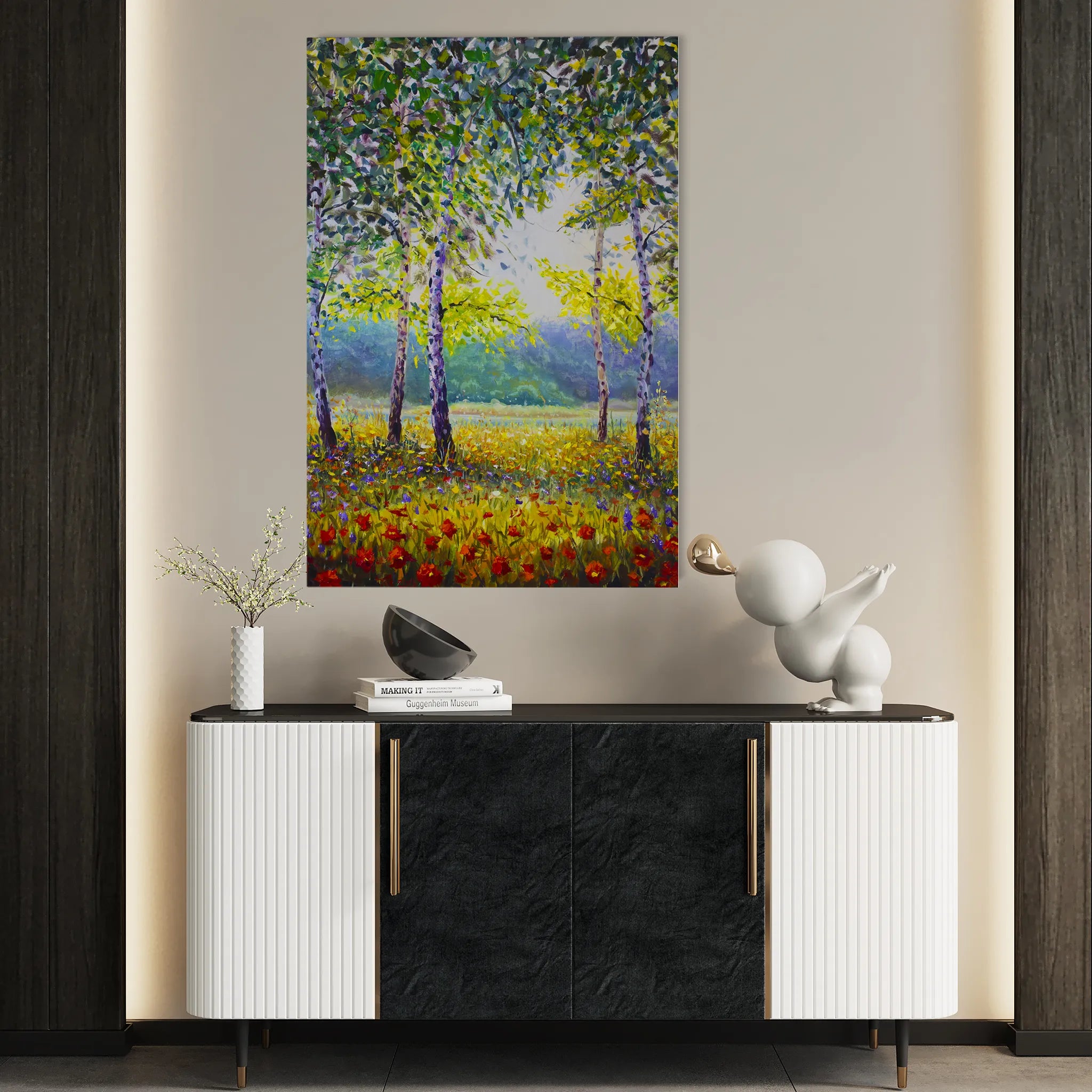 Landscape 024 Canvas Art 18" x 24" / 45 x 60 cm / Black