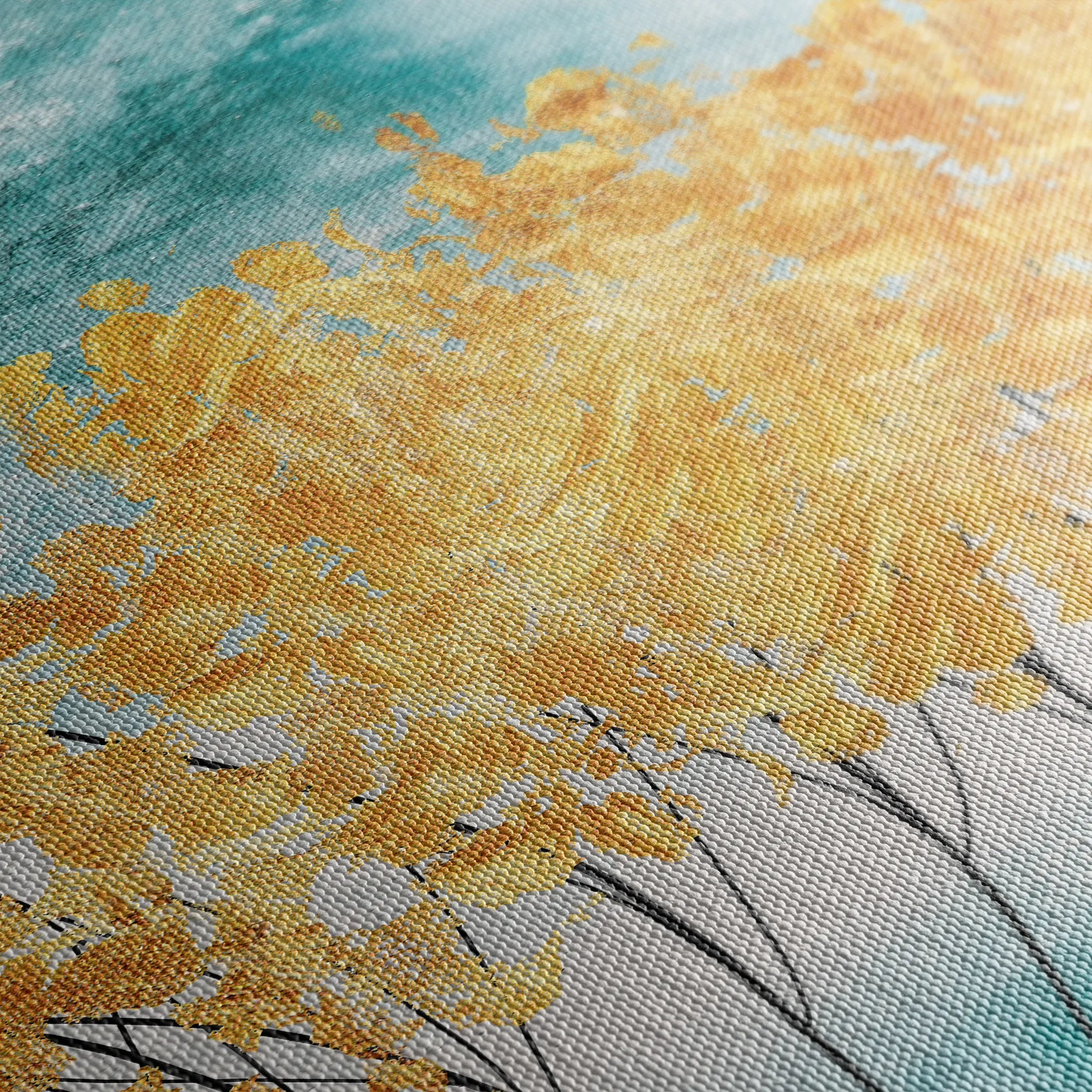 Abstract 025 Canvas Art 18" x 24" / 45 x 60 cm / Black