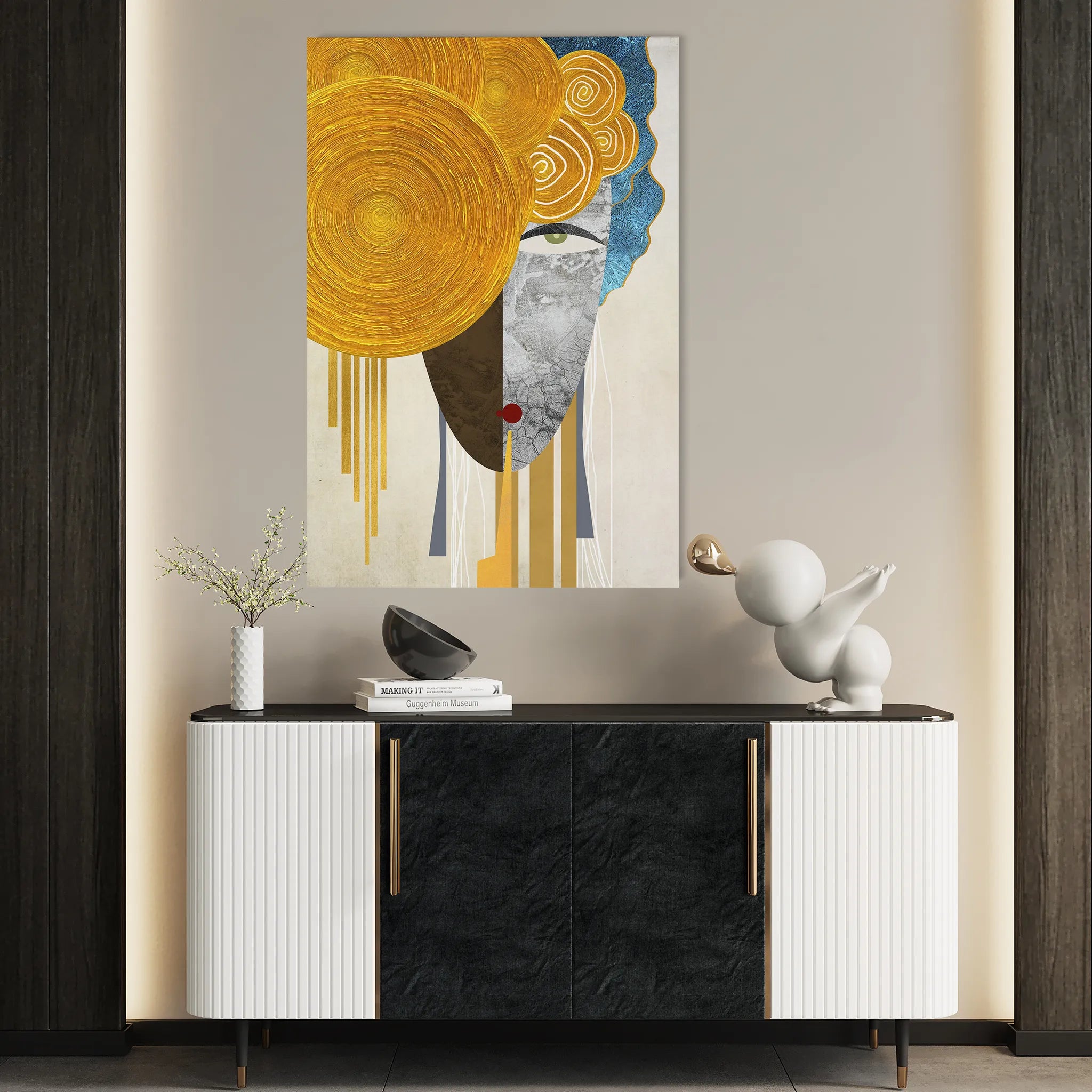 Portrait 026 Canvas Art 18" x 24" / 45 x 60 cm / Black