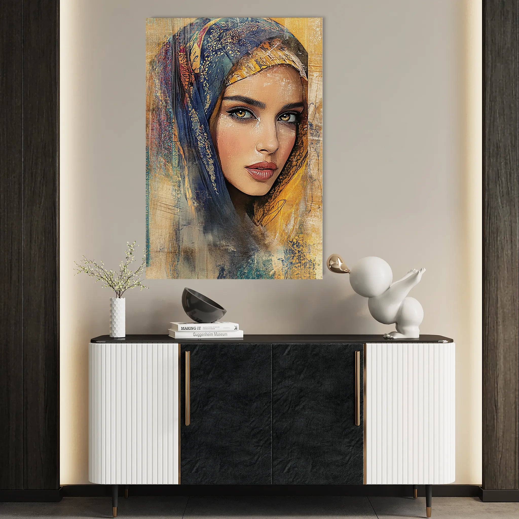 Portrait 027 Canvas Art 18" x 24" / 45 x 60 cm / Black